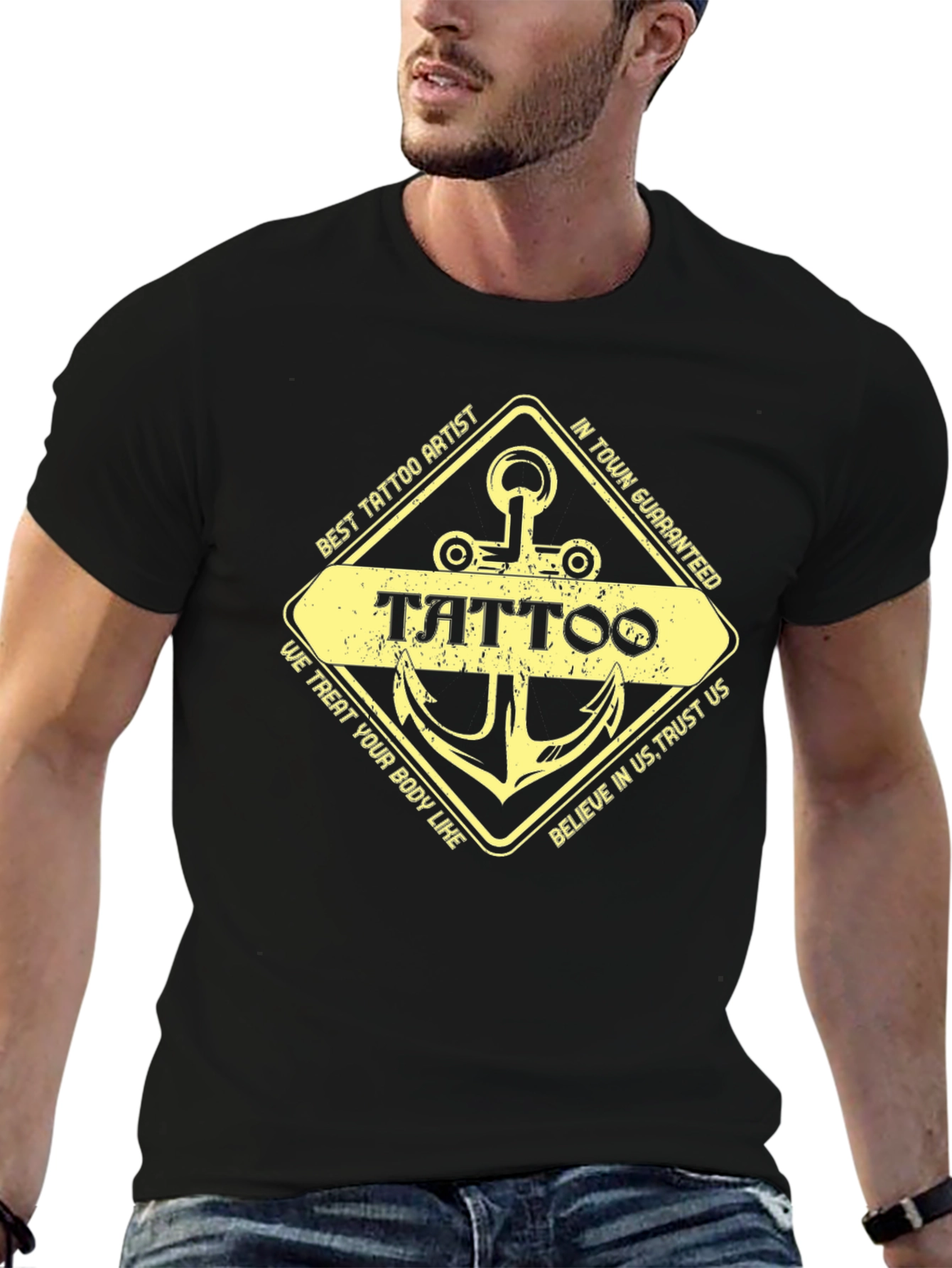 Tattoo Artist Graphic Tee - Black Cotton