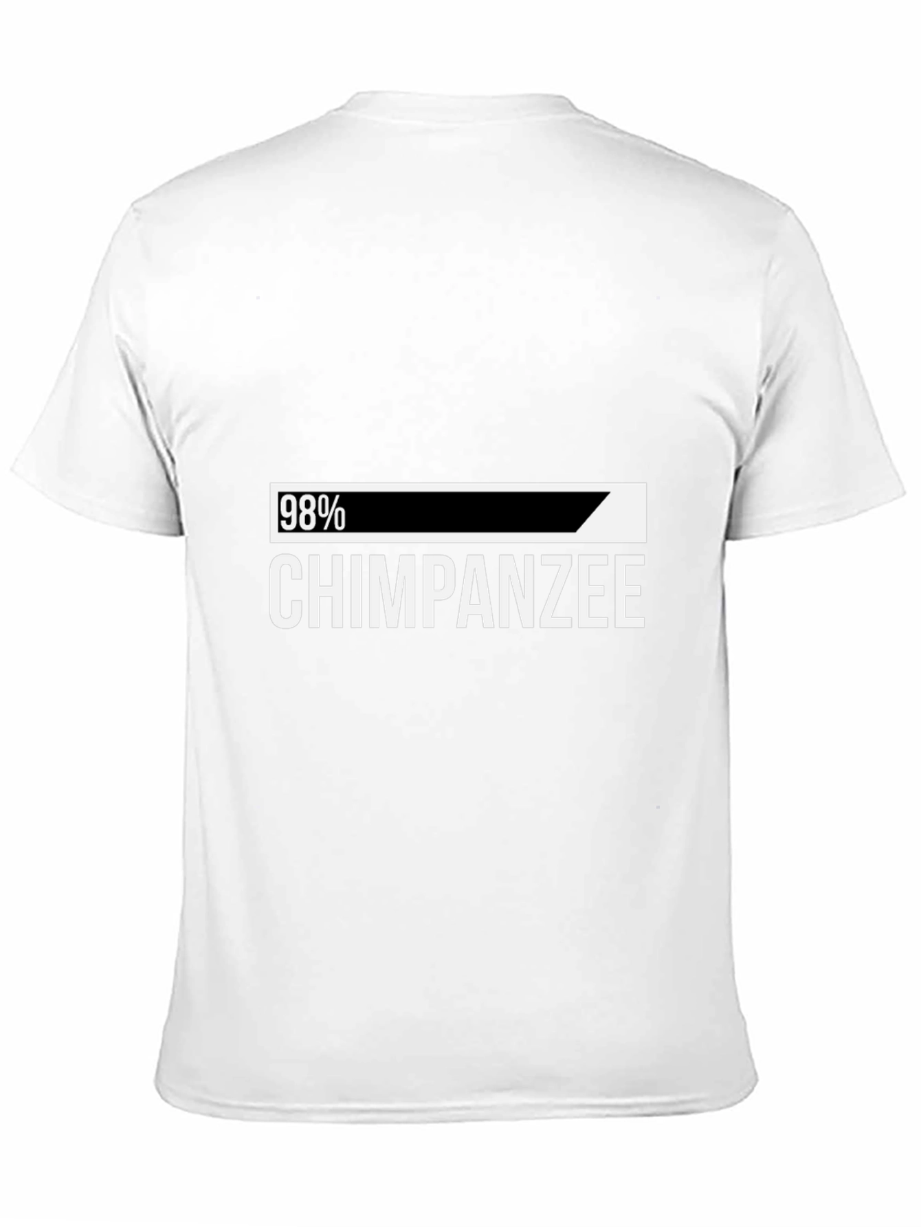 98% Chimpanzee Humor Graphic Tee - Black Cotton