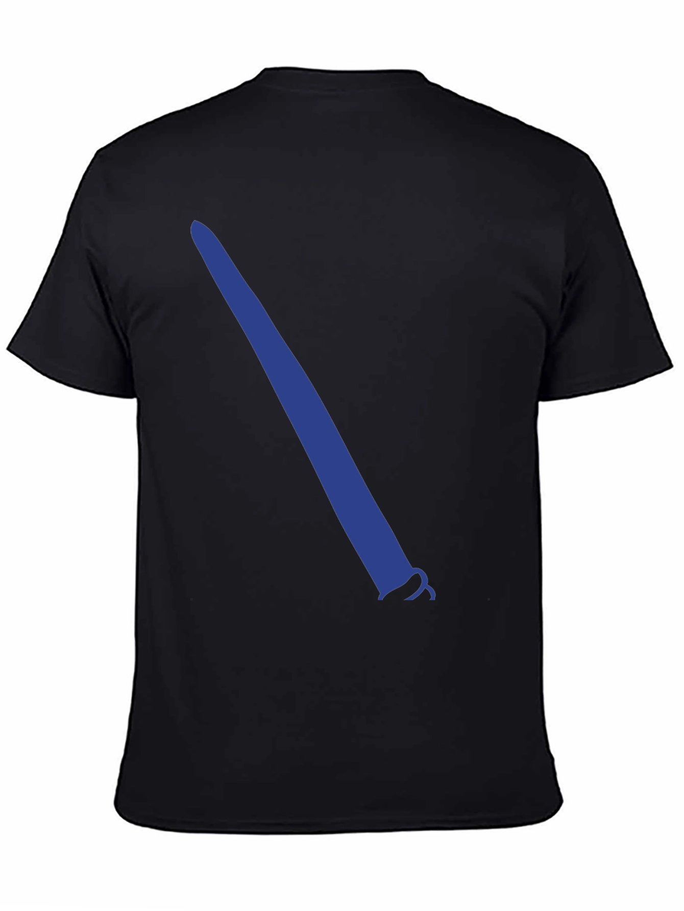 Black T-Shirt with Blue Lightsaber Graphic
