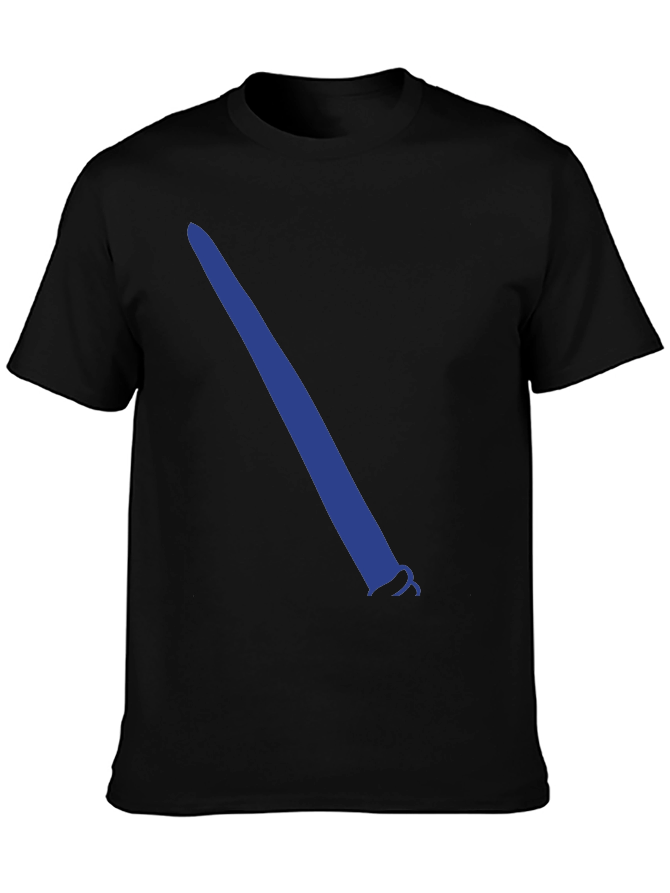 Black T-Shirt with Blue Lightsaber Graphic