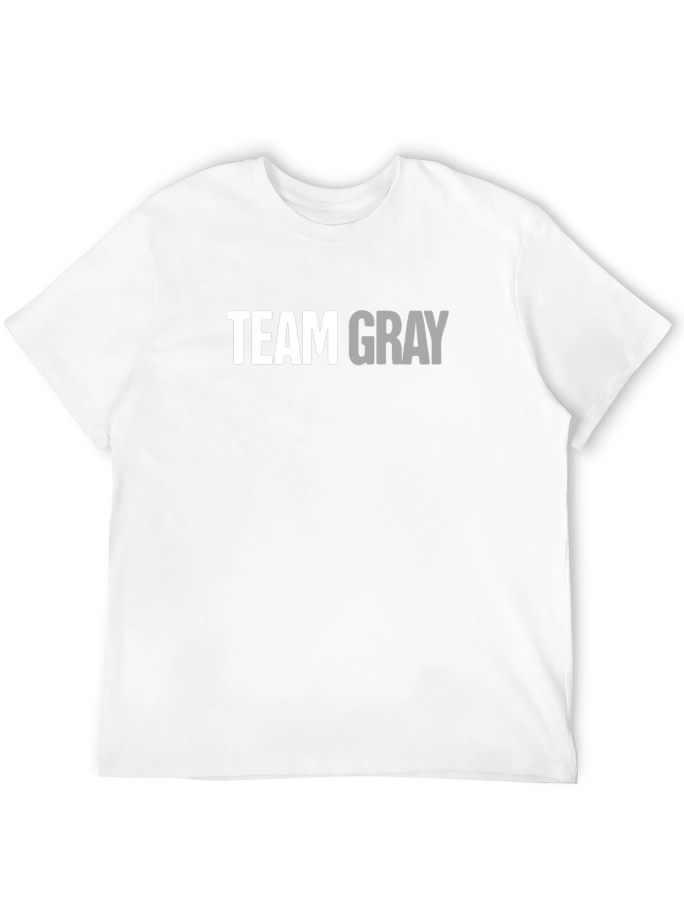 Team Gray Cotton Graphic Tee - Bold Statement Shirt