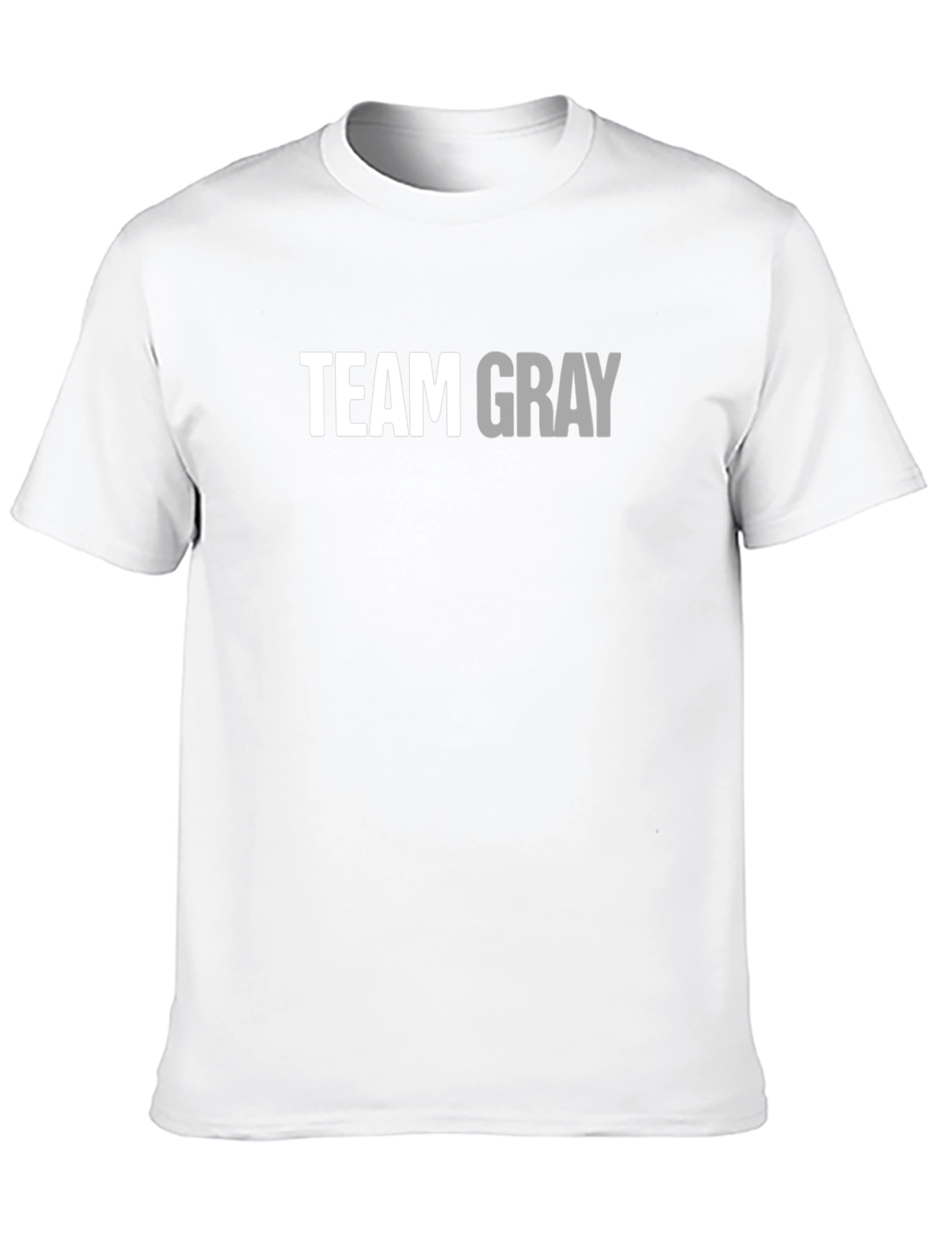 Team Gray Cotton Graphic Tee - Bold Statement Shirt