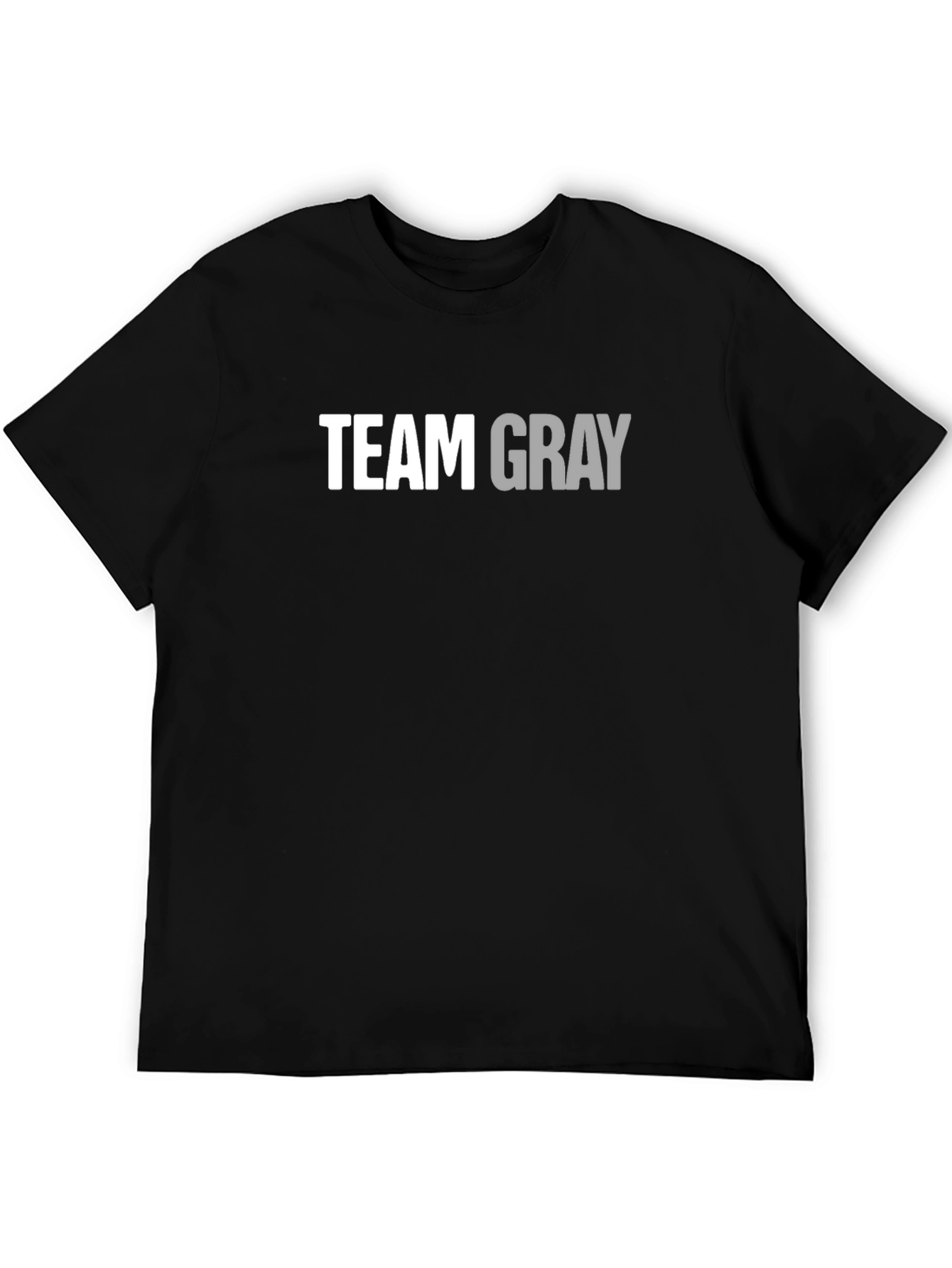 Team Gray Cotton Graphic Tee - Bold Statement Shirt
