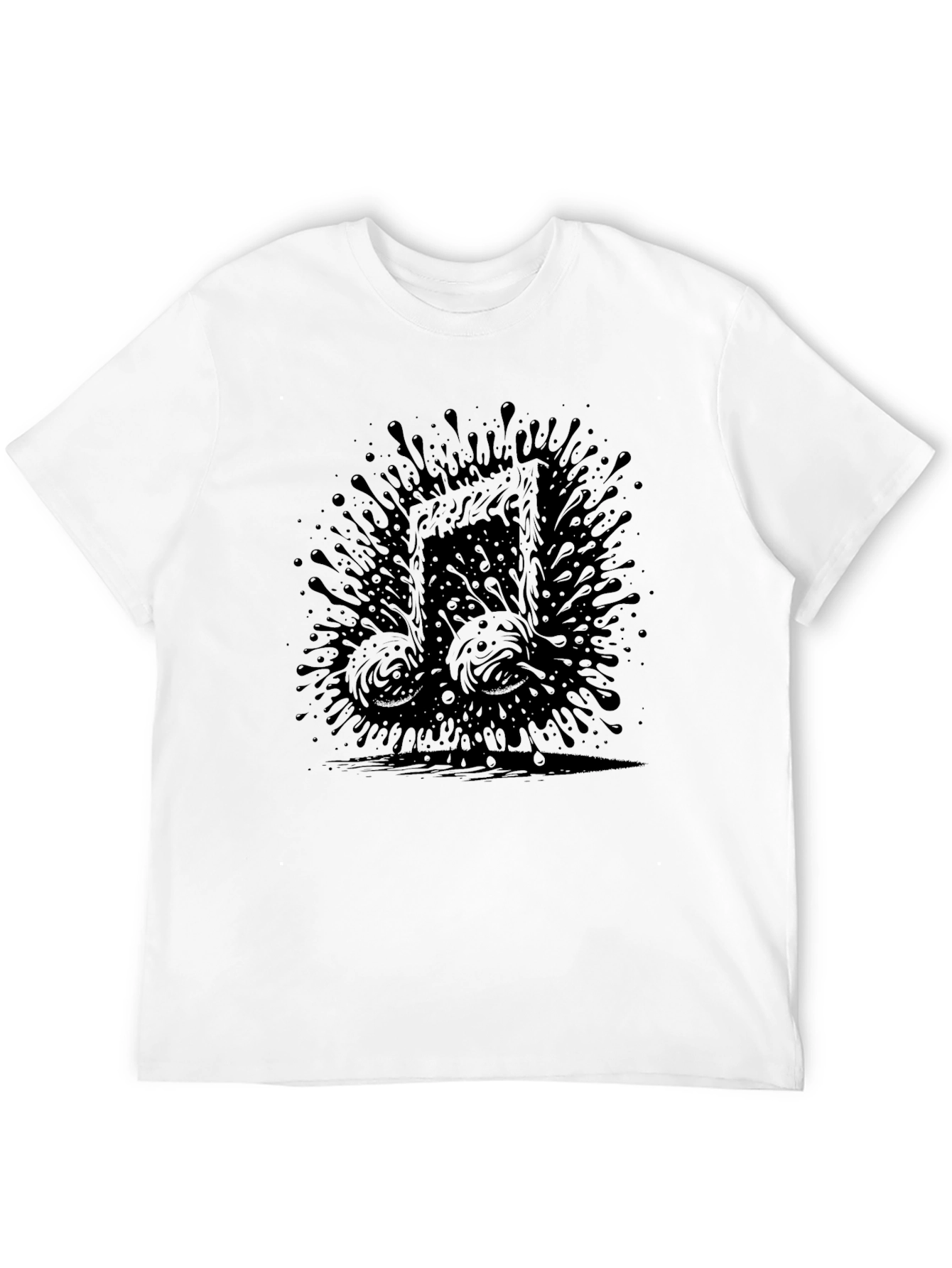Abstract Music Note T-Shirt - Black Graphic Tee