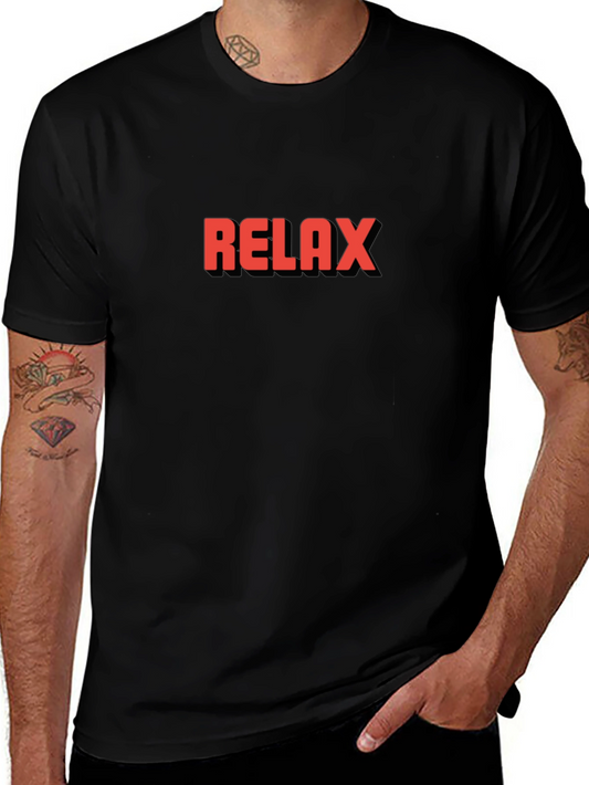 Relax Graphic Tee - Black Cotton T-Shirt