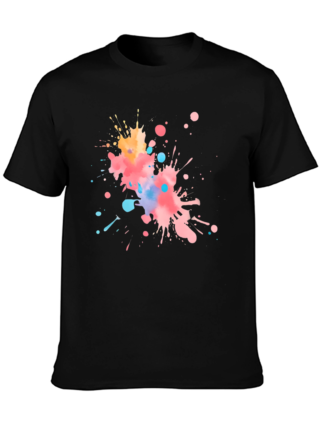 Abstract Splatter Graphic Black T-Shirt