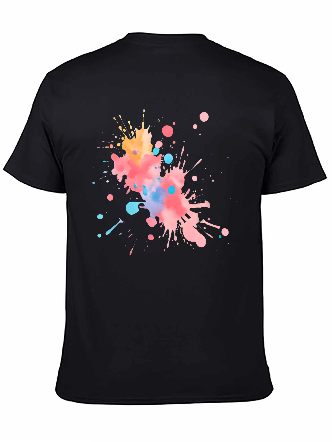 Abstract Splatter Graphic Black T-Shirt