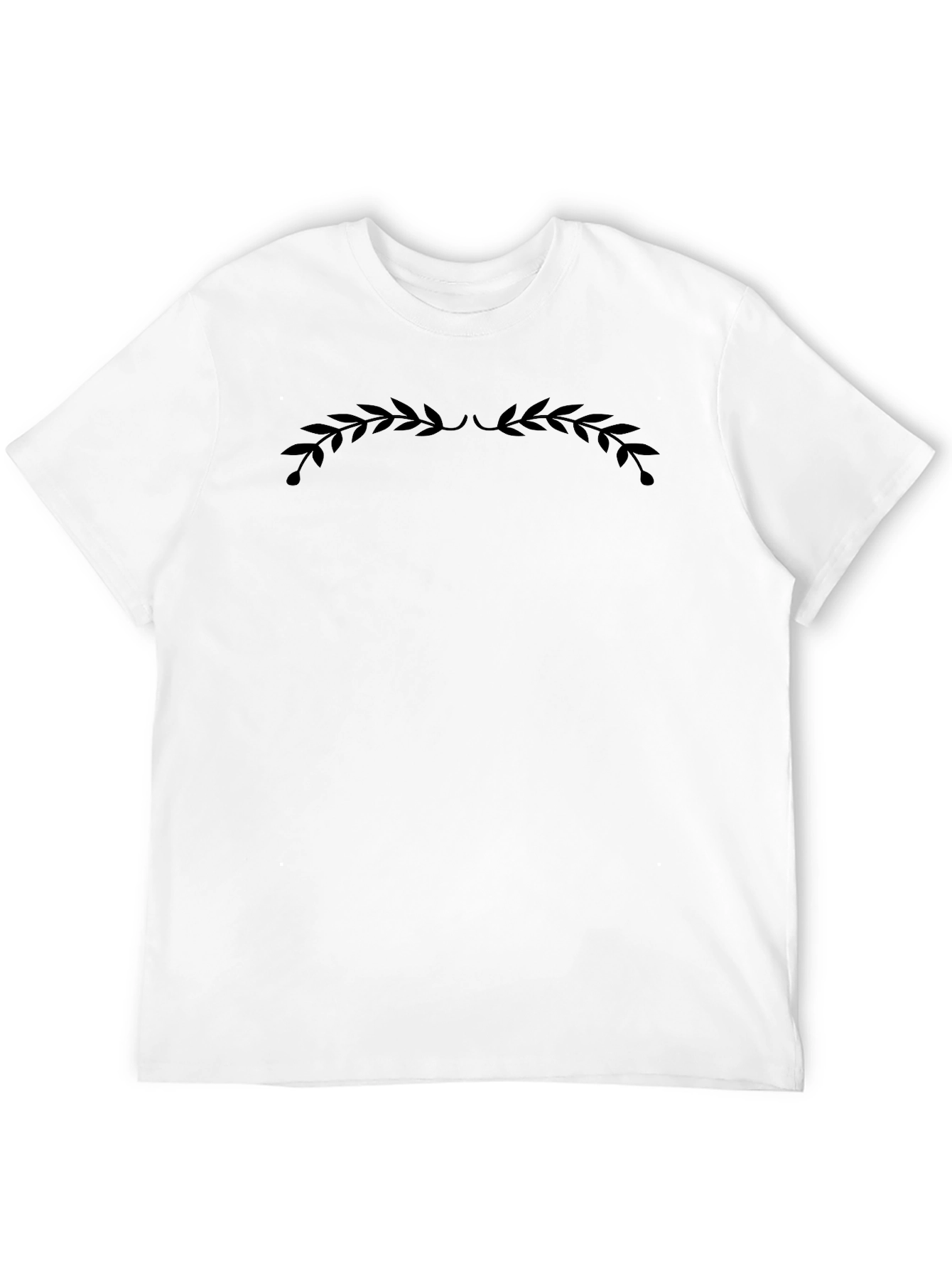Mens Black Graphic Tee - Leaf Crown Design