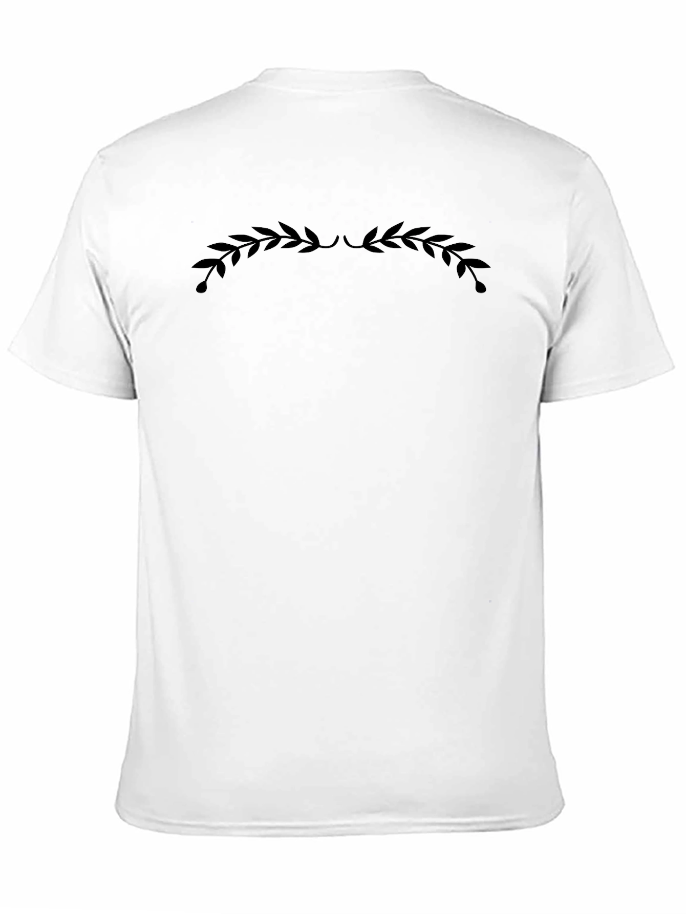 Mens Black Graphic Tee - Leaf Crown Design