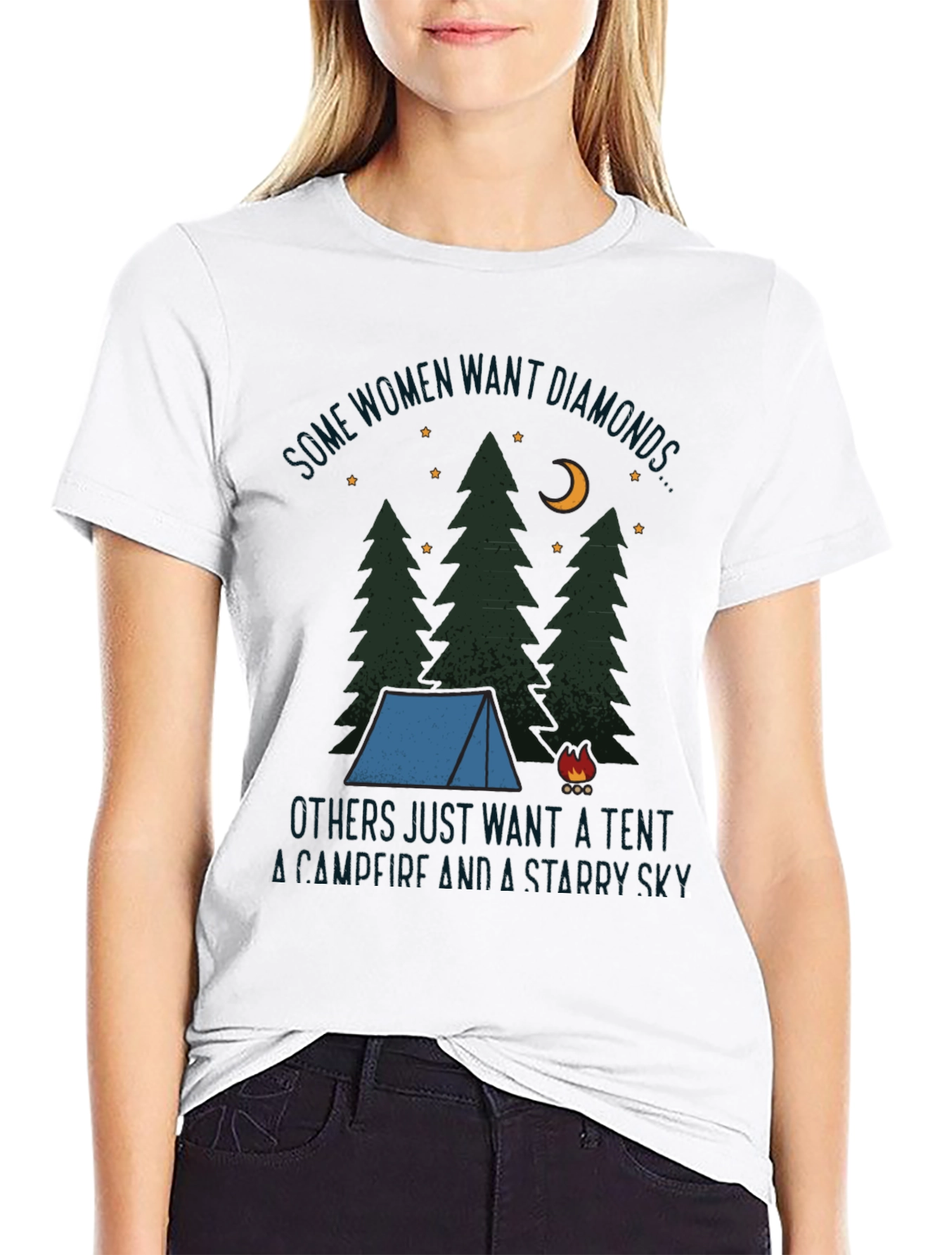 Camping Tent Starry Sky Graphic Tee