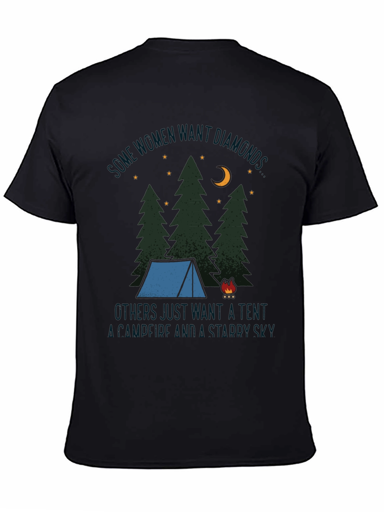 Camping Tent Starry Sky Graphic Tee