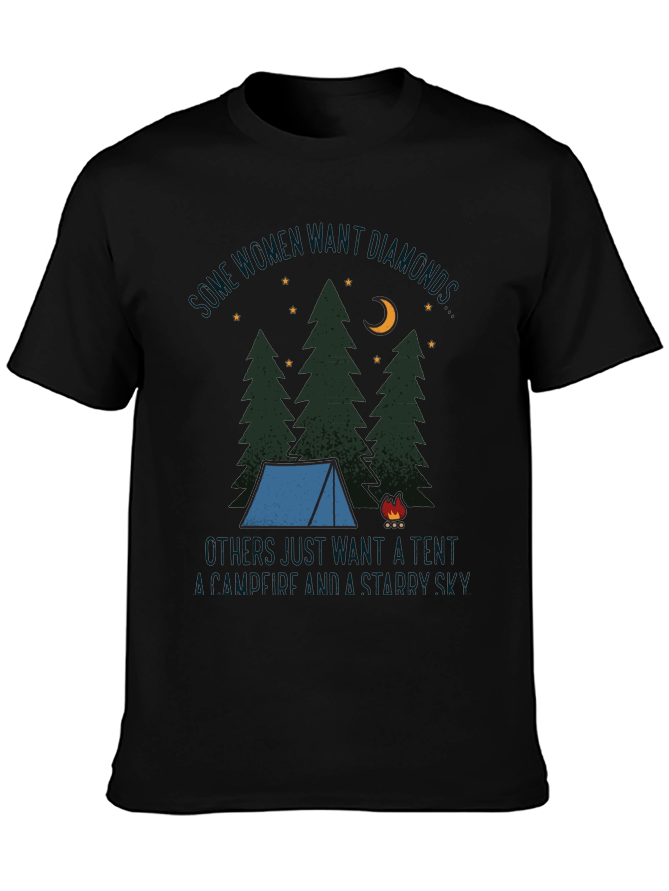 Camping Tent Starry Sky Graphic Tee