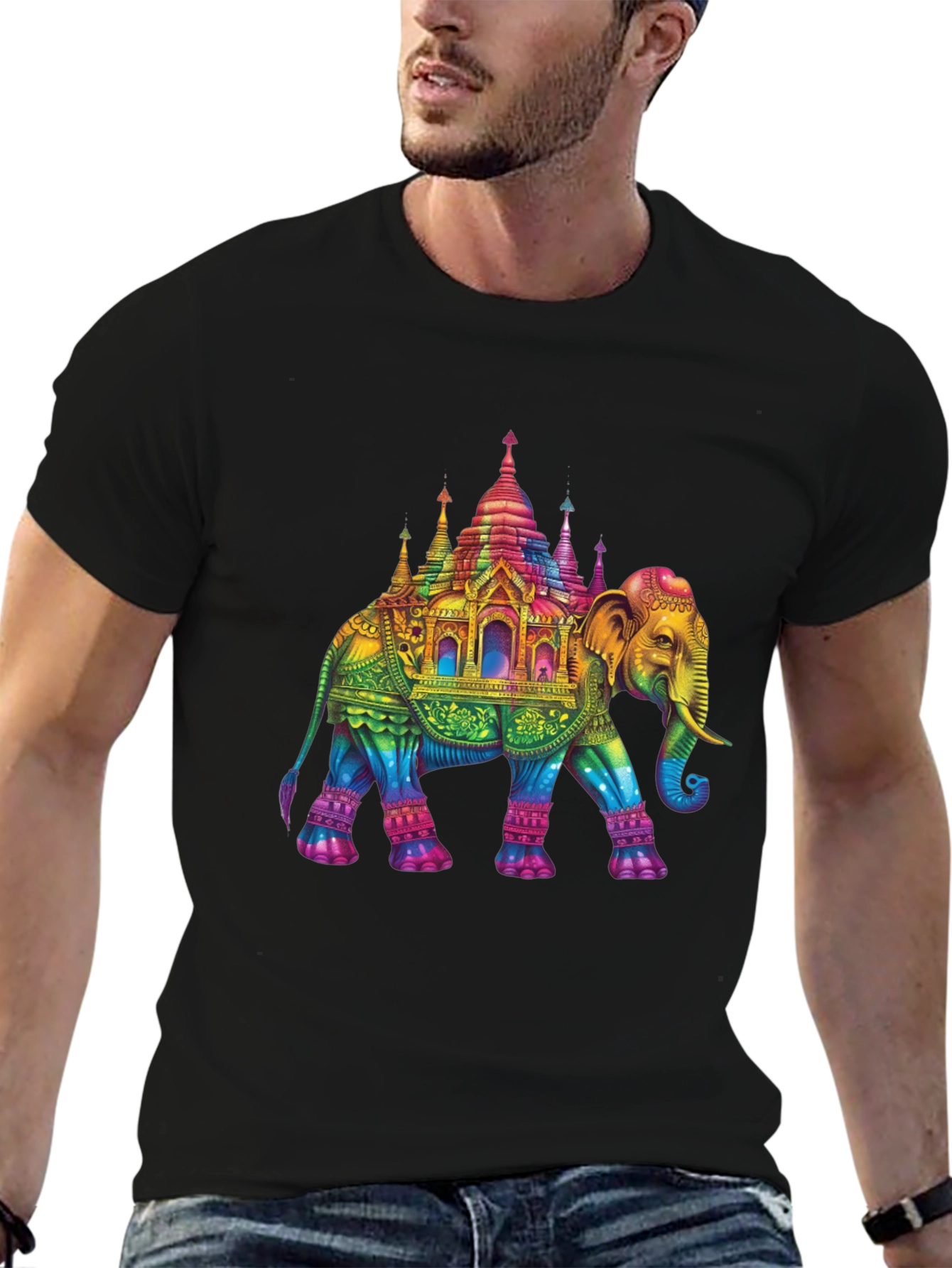 Rainbow Elephant Pagoda T-Shirt