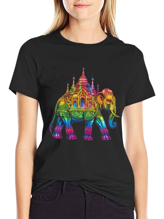 Rainbow Elephant Pagoda T-Shirt