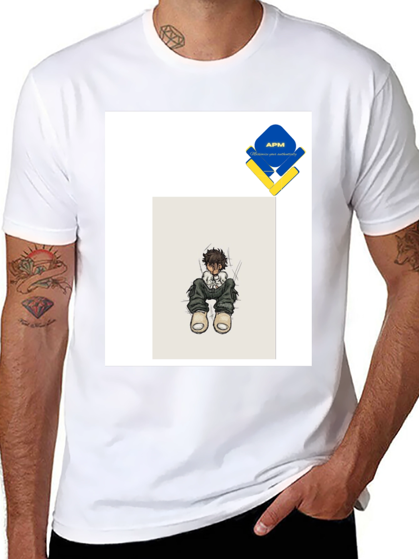 Anime Style Graphic Print Black T-Shirt
