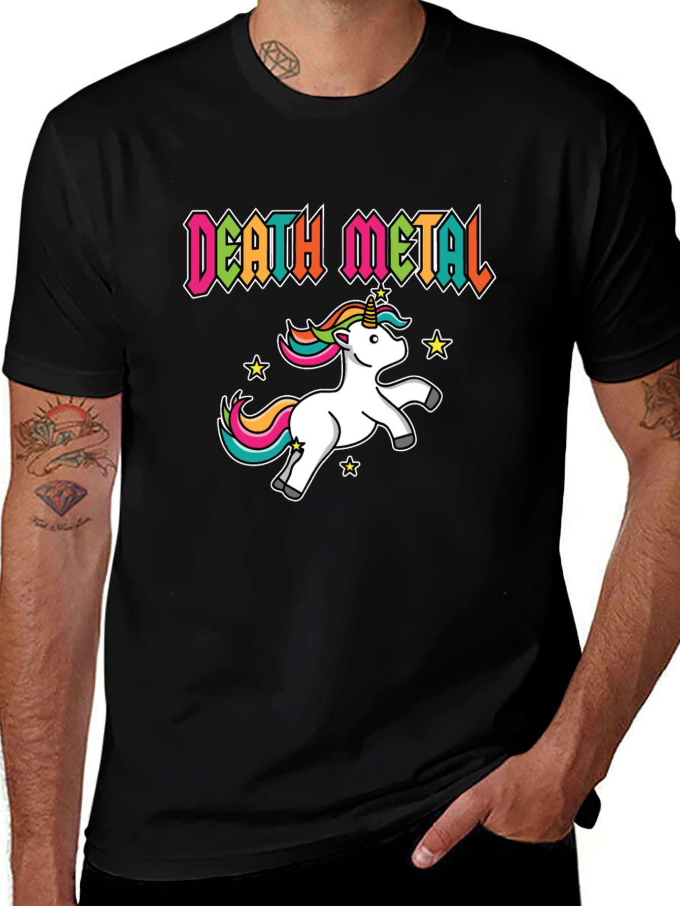 Death Metal Unicorn Black T-Shirt