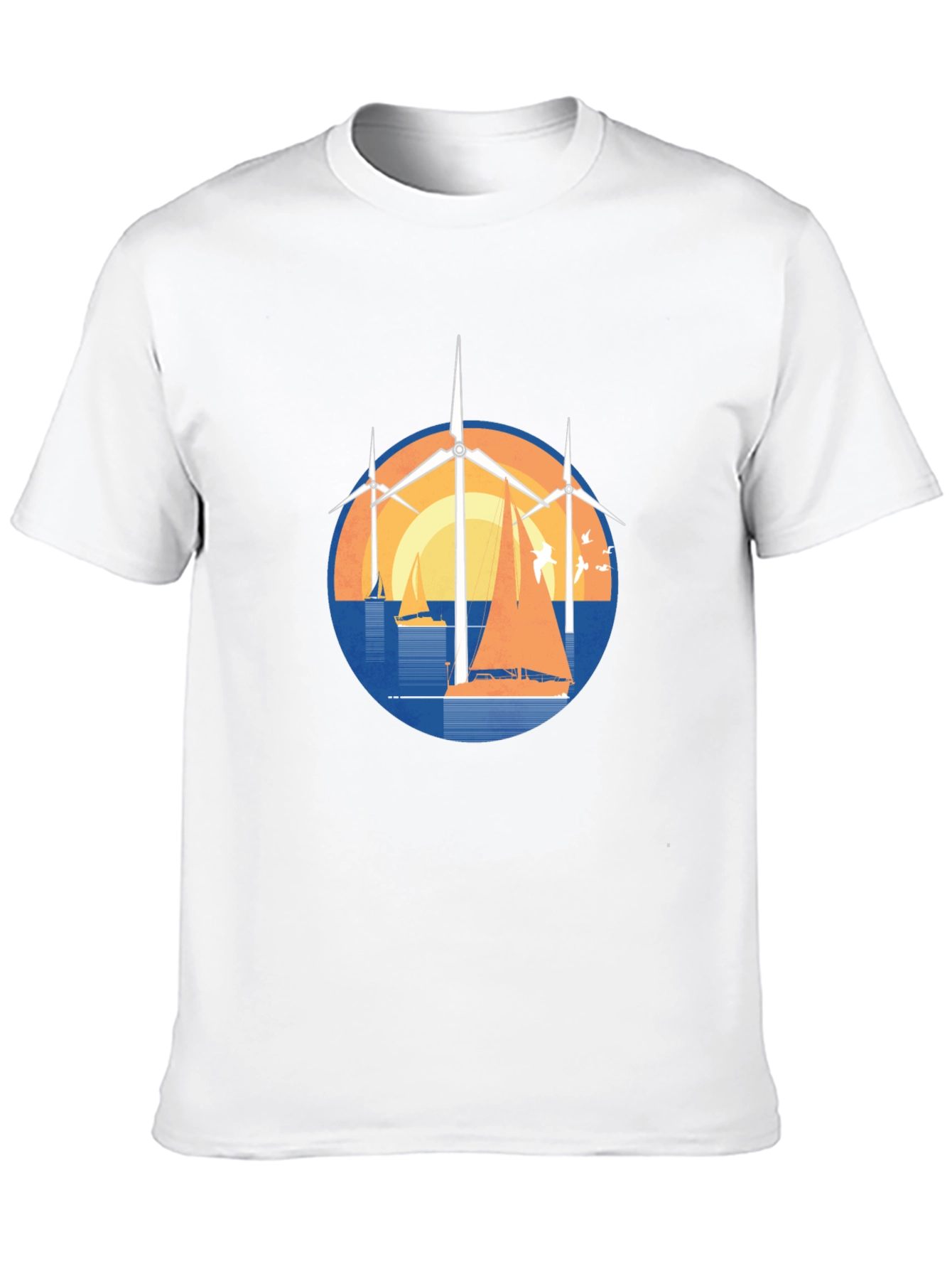 Windmill and Sailboat Graphic Tee