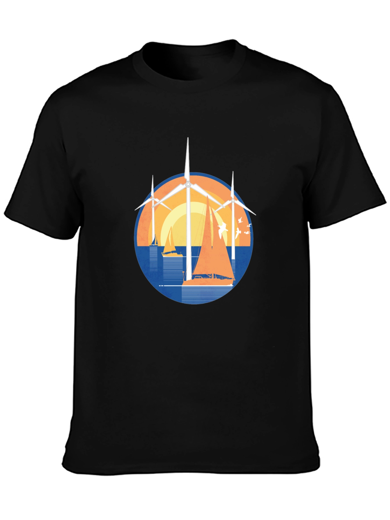 Windmill and Sailboat Graphic Tee