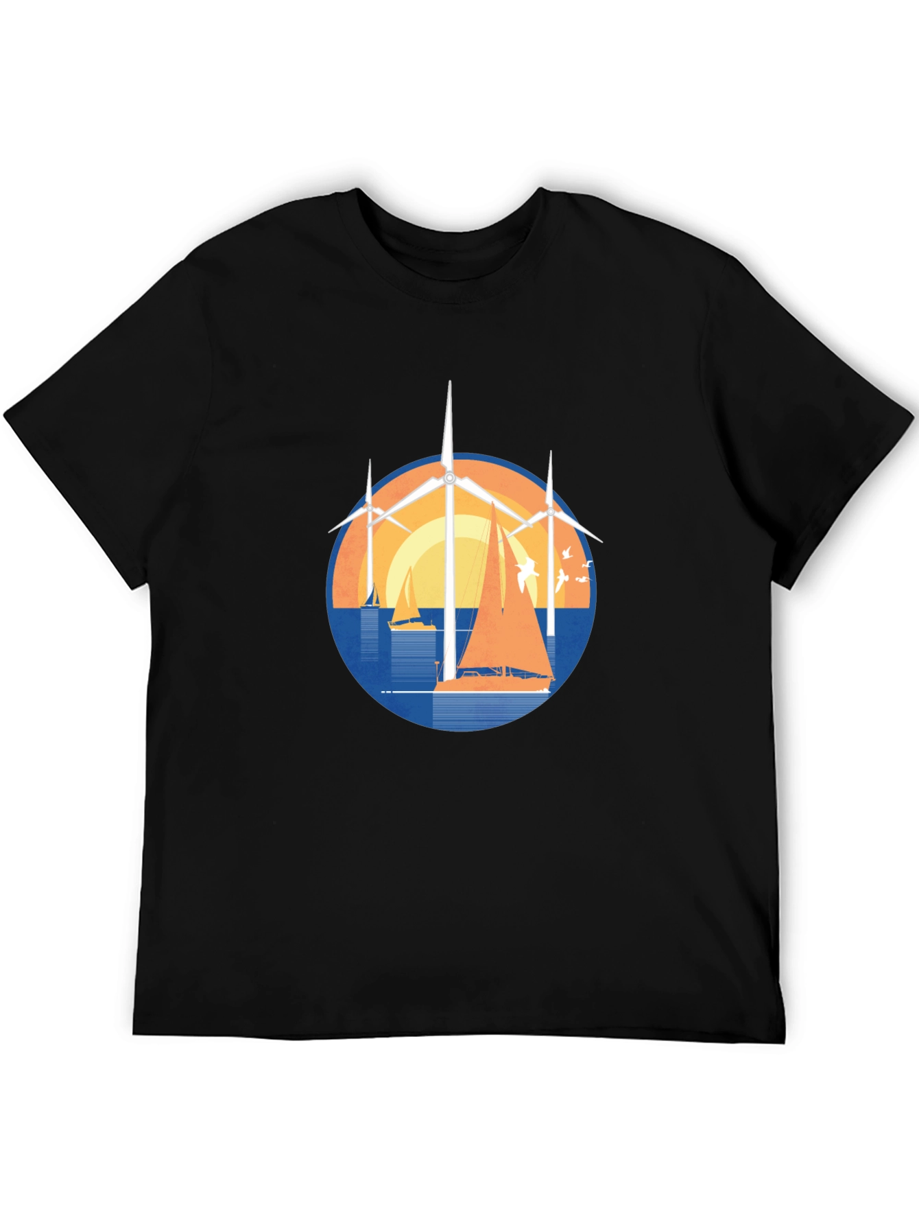Windmill and Sailboat Graphic Tee