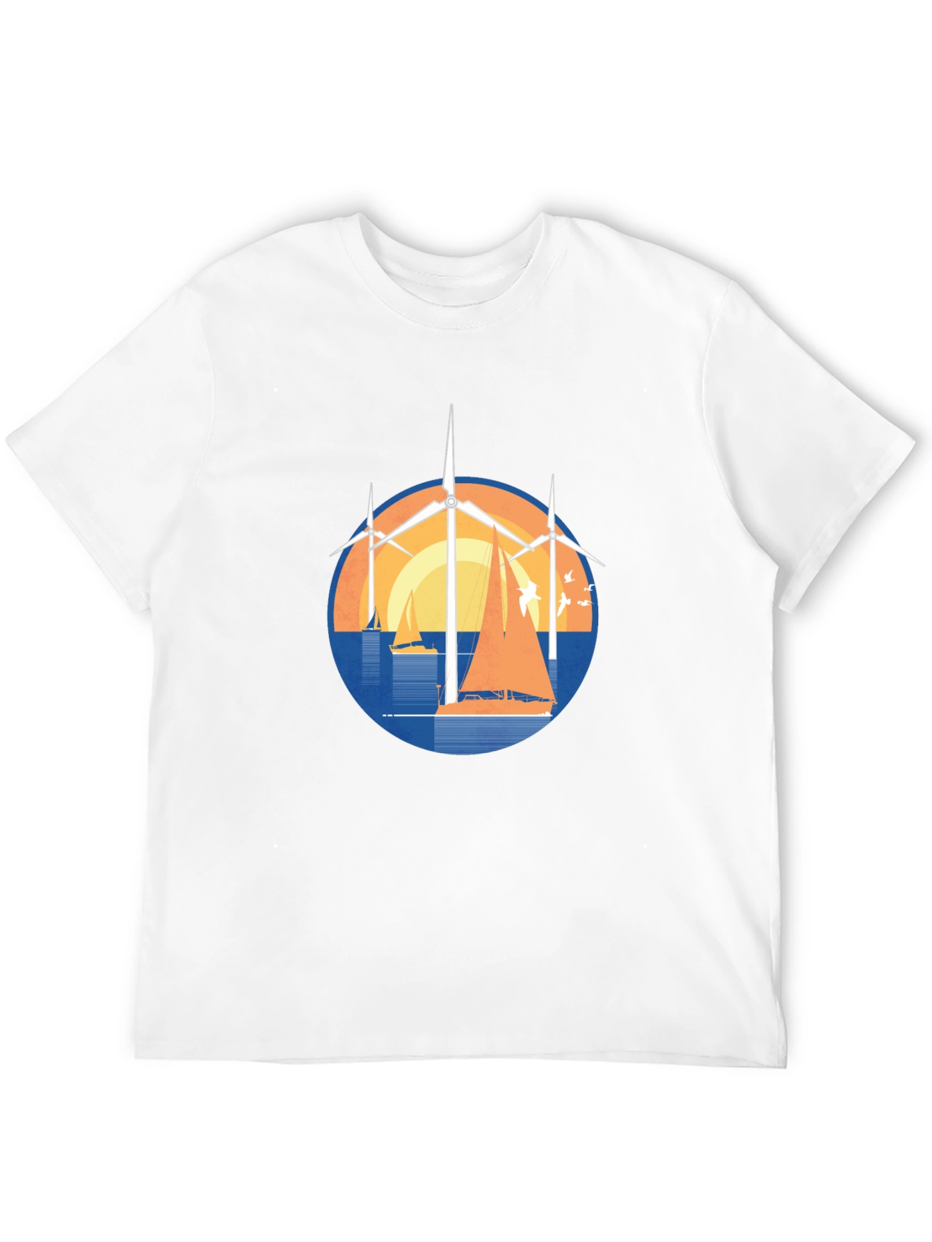 Windmill and Sailboat Graphic Tee