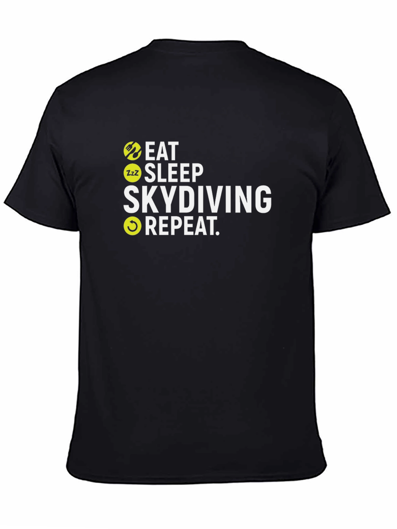 Eat Sleep Skydiving Repeat Black T-Shirt