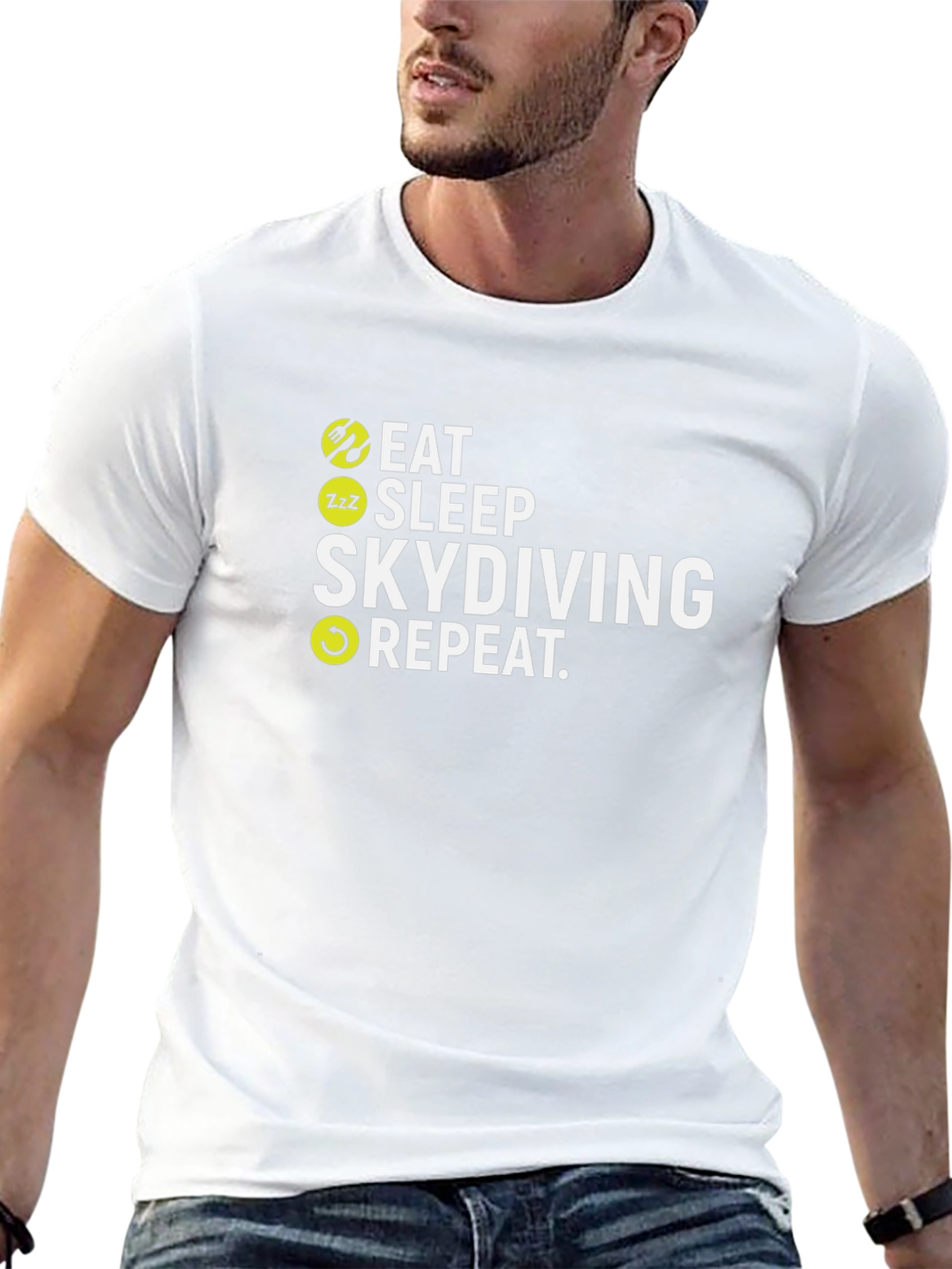 Eat Sleep Skydiving Repeat Black T-Shirt