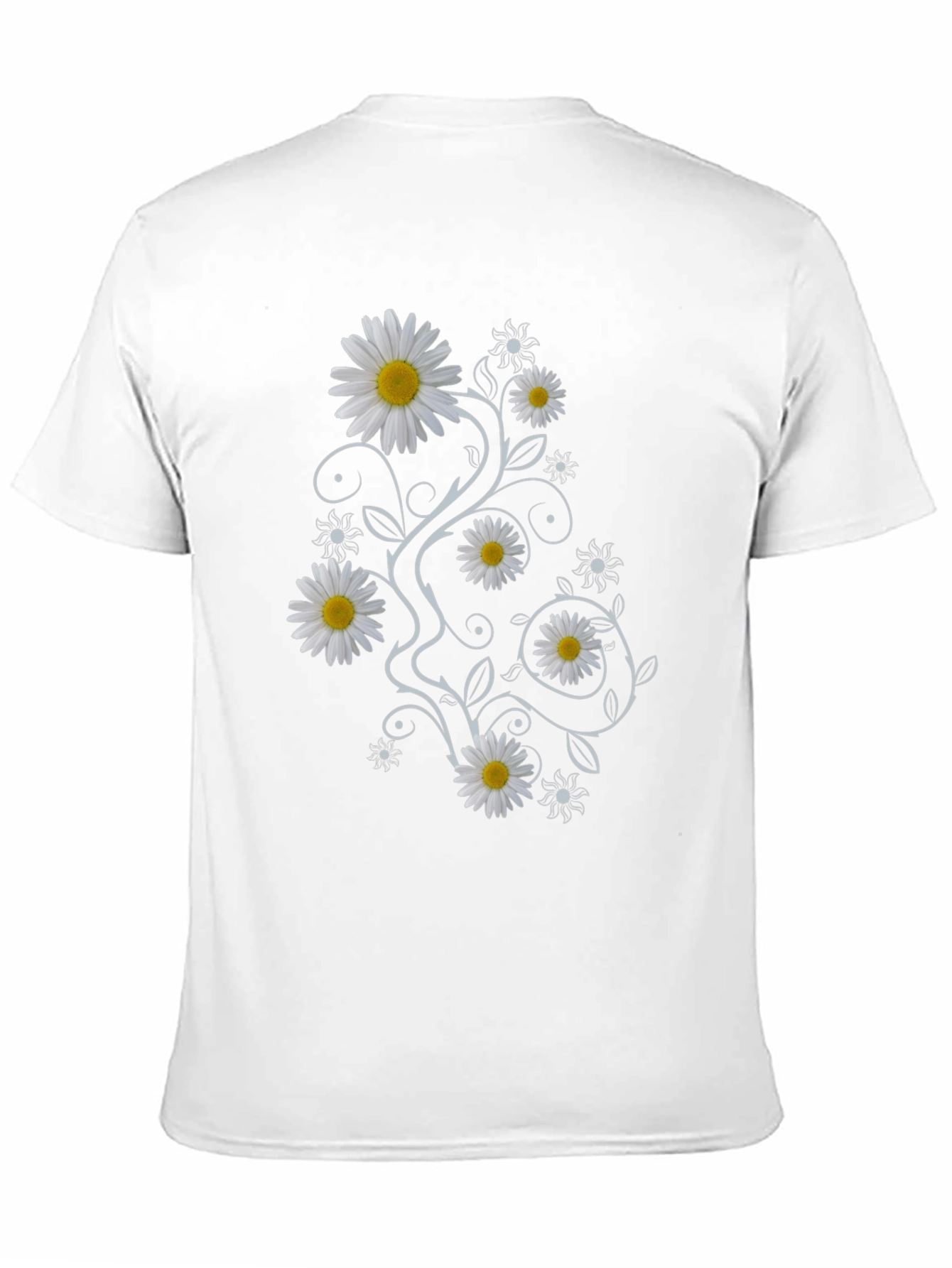 Daisy Vine Print Black T-Shirt