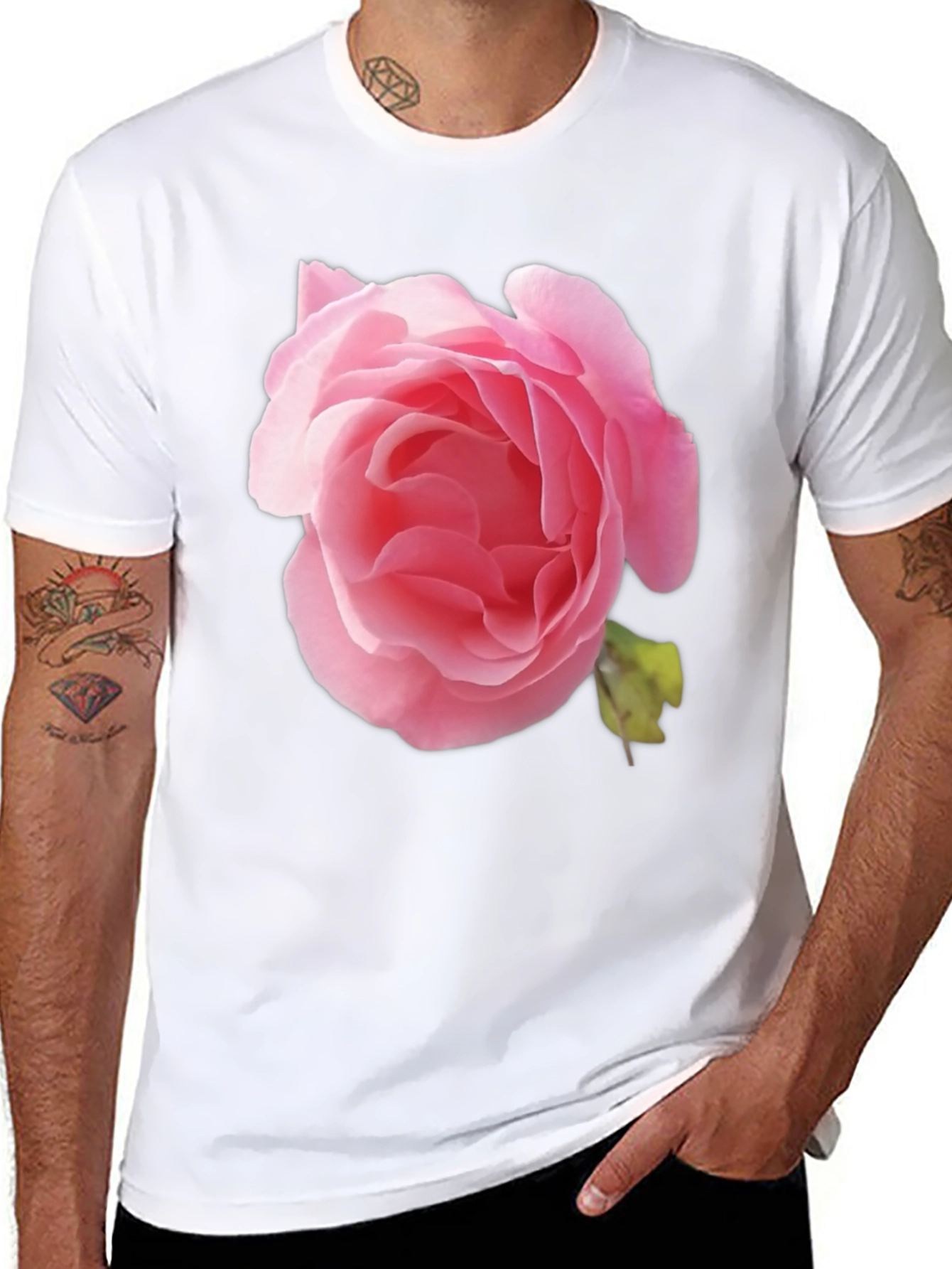 Floral Rose Graphic T-Shirt - Trendy Casual Wear