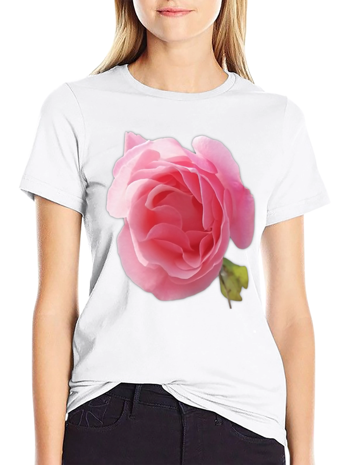 Floral Rose Graphic T-Shirt - Trendy Casual Wear