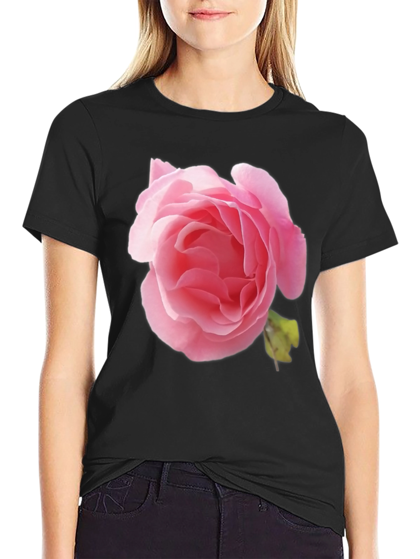 Floral Rose Graphic T-Shirt - Trendy Casual Wear