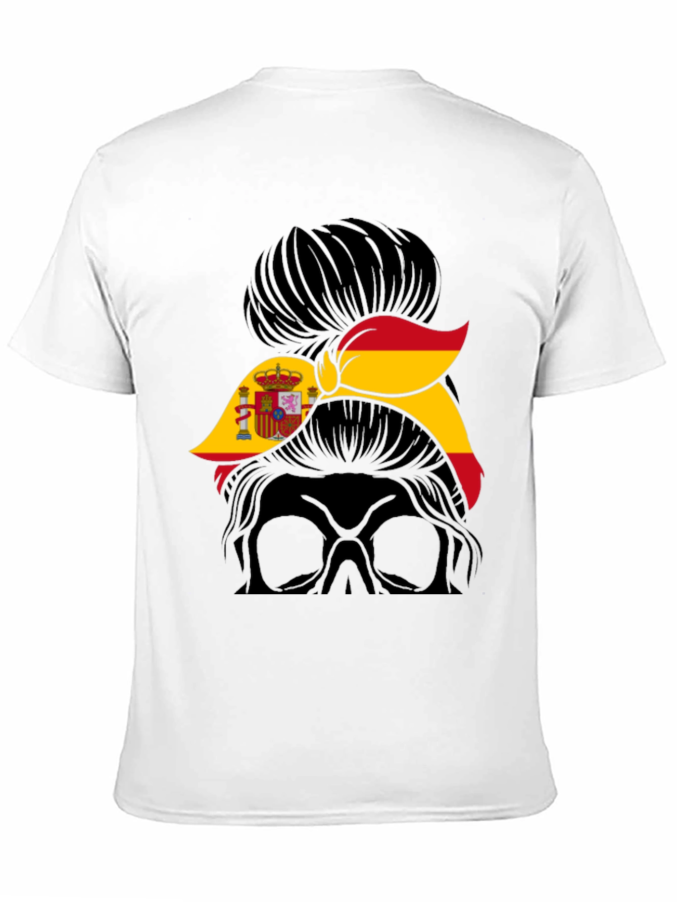 Spain Flag Messy Bun T-Shirt - Spanish Pride