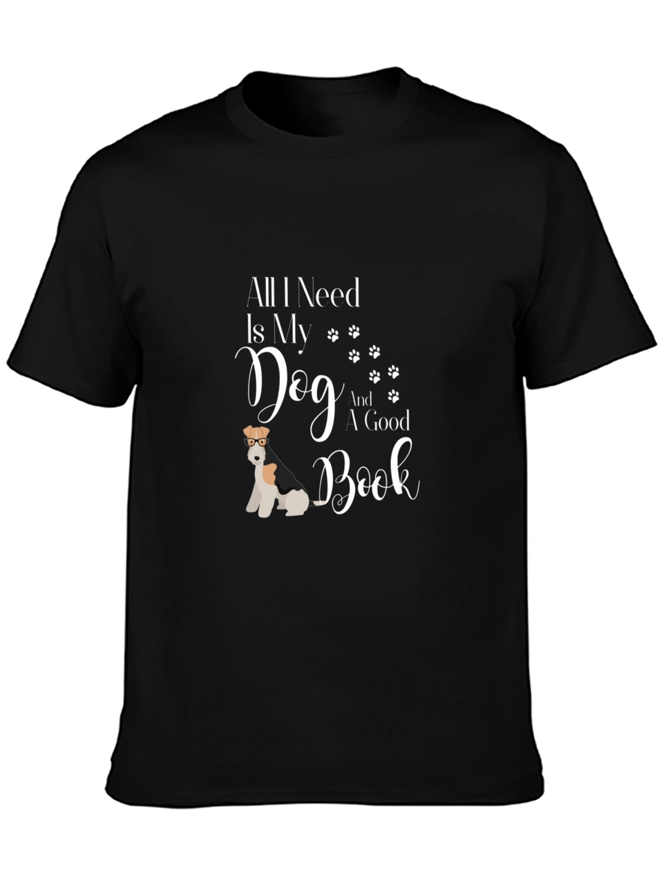 Dog & Book Graphic Tee
