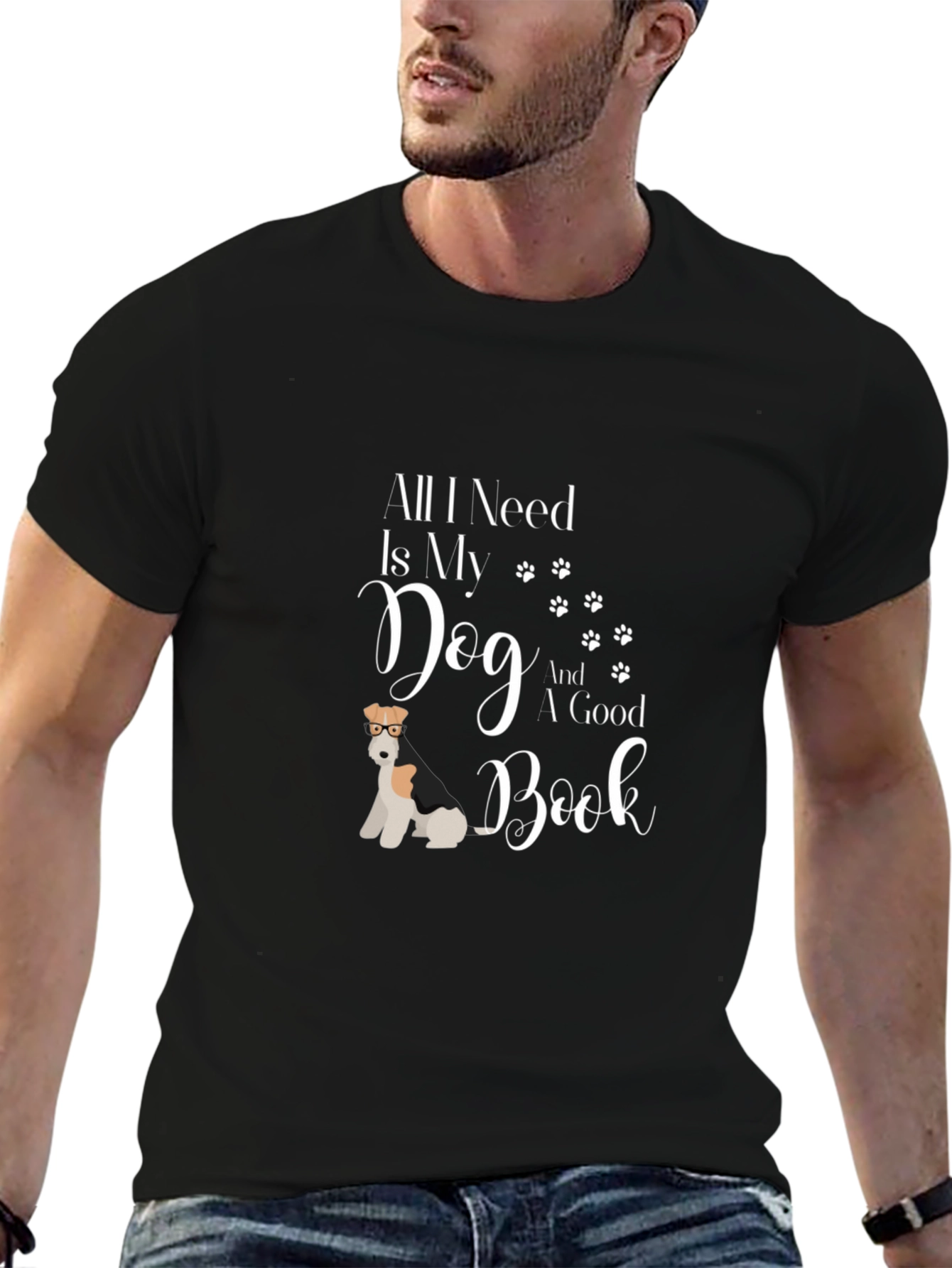 Dog & Book Graphic Tee
