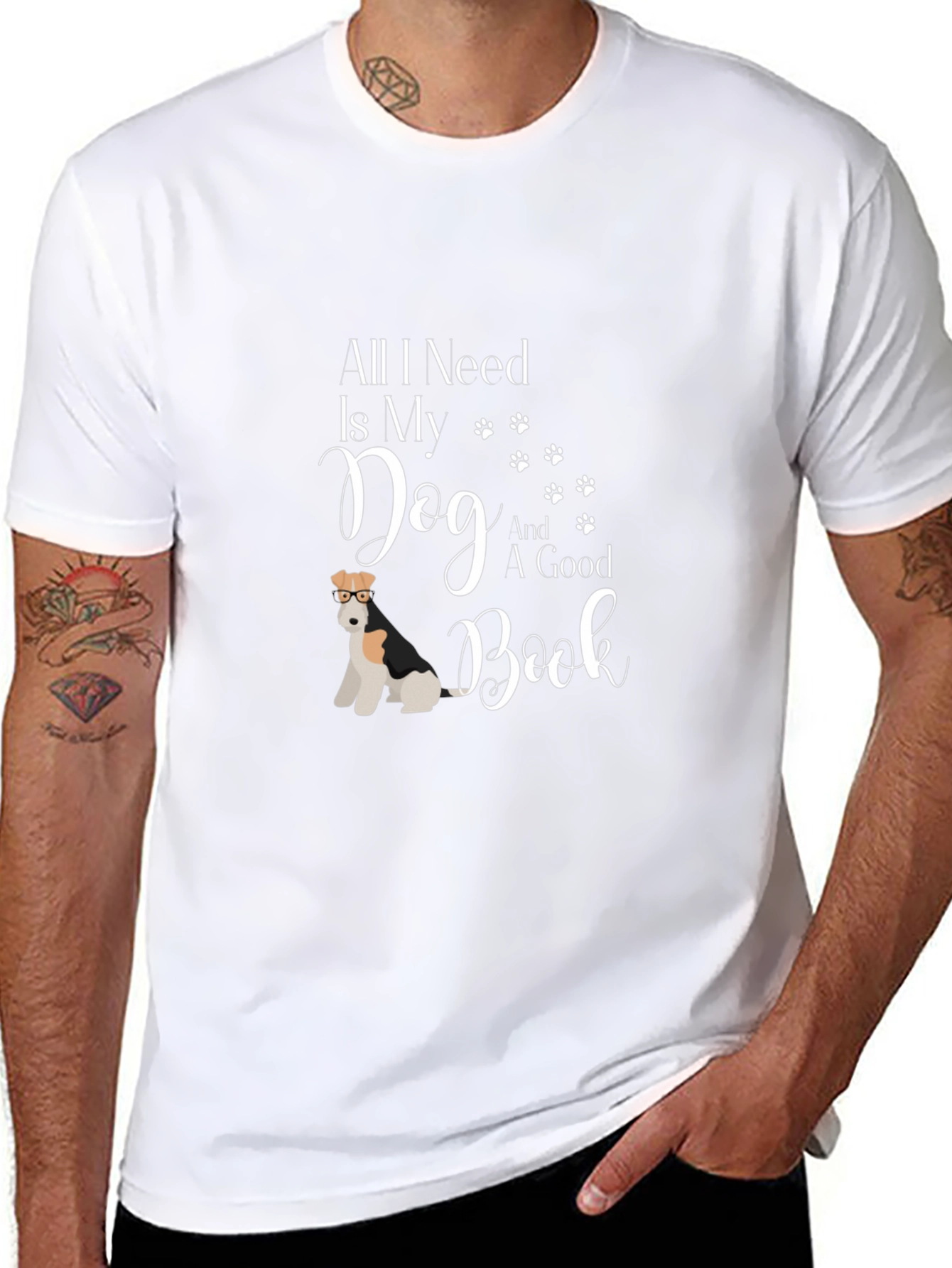 Dog & Book Graphic Tee