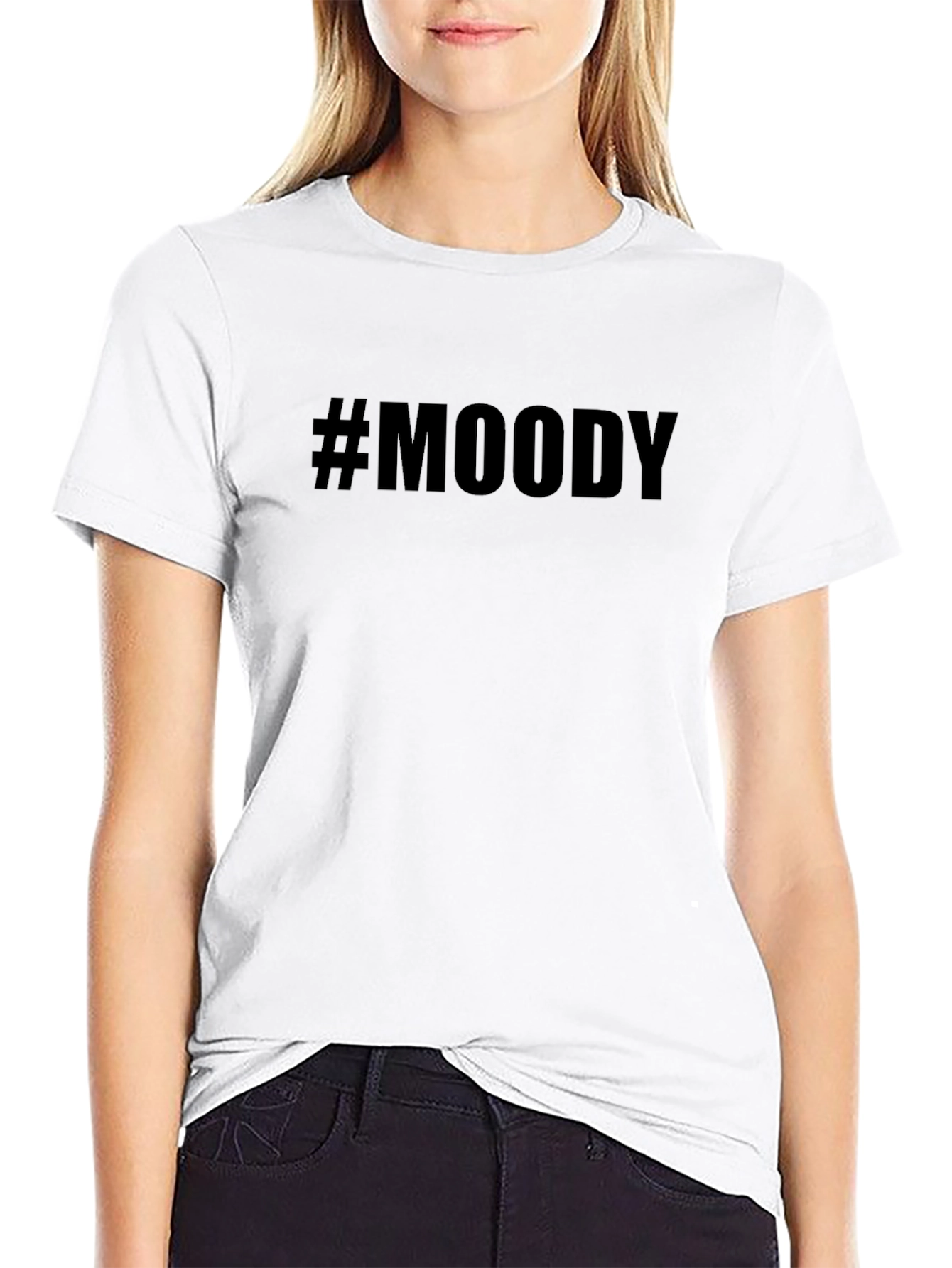 #Moody Black Graphic Tee - Casual Style