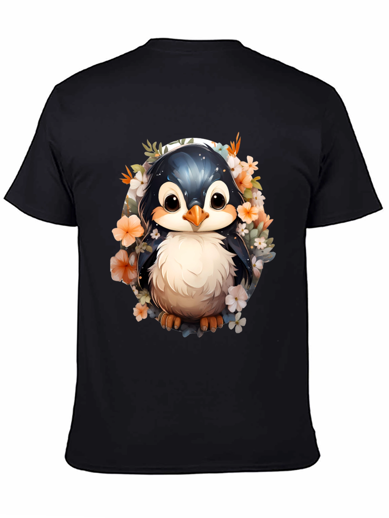 Penguin Floral Graphic Tee - Cute Animal Shirt