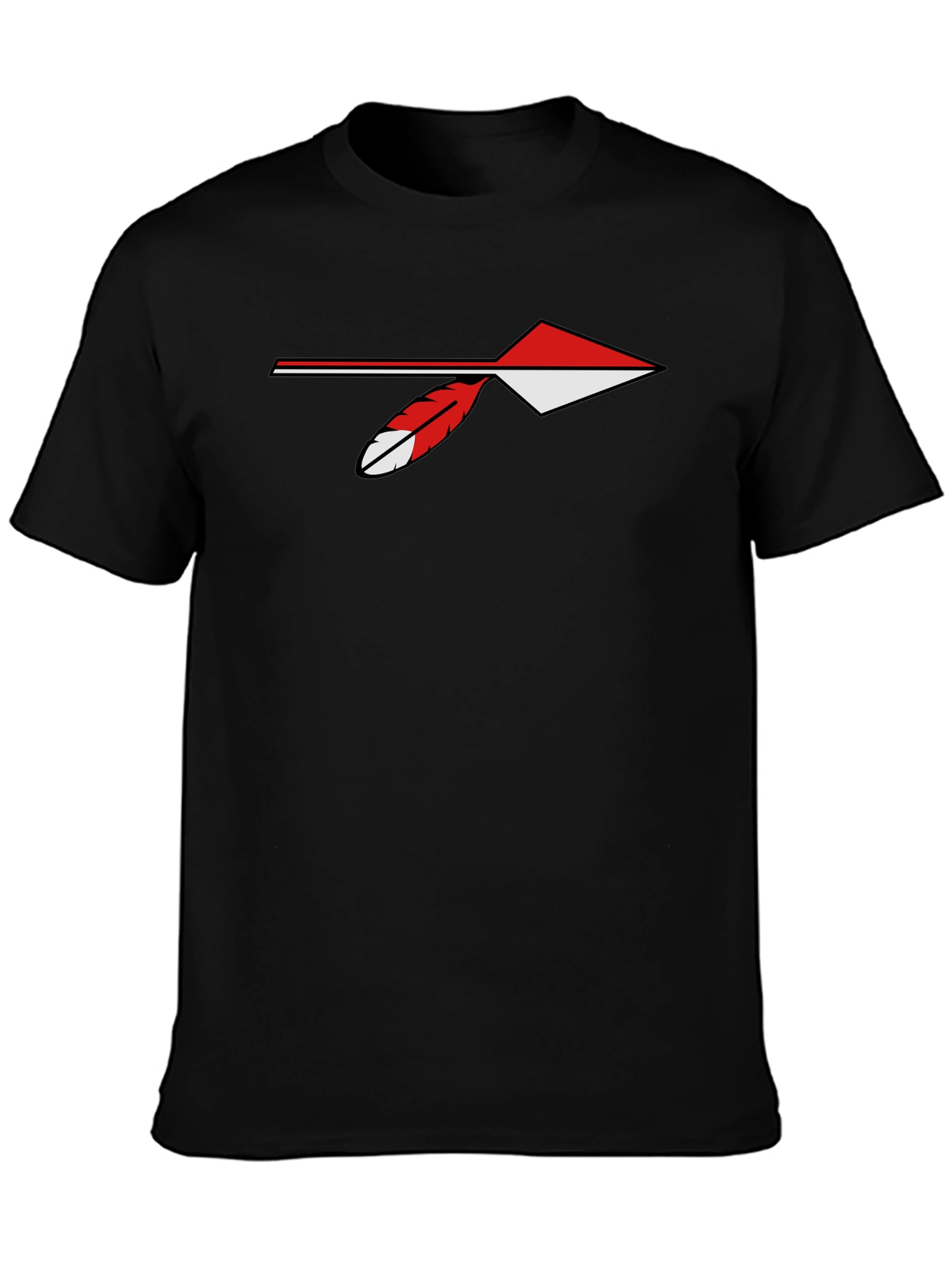 Arrowhead Feather Graphic Tee - Casual Black T-Shirt