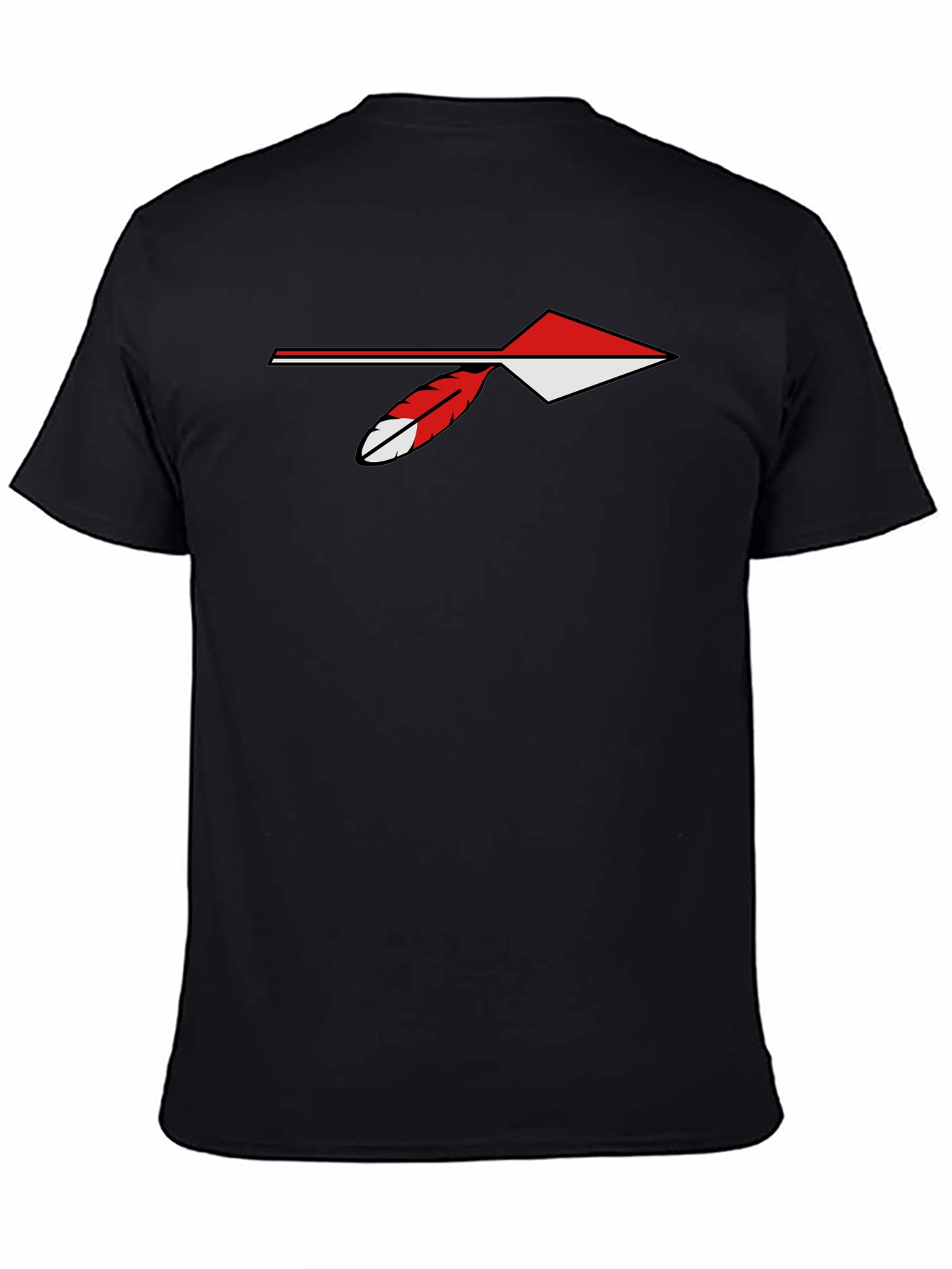 Arrowhead Feather Graphic Tee - Casual Black T-Shirt