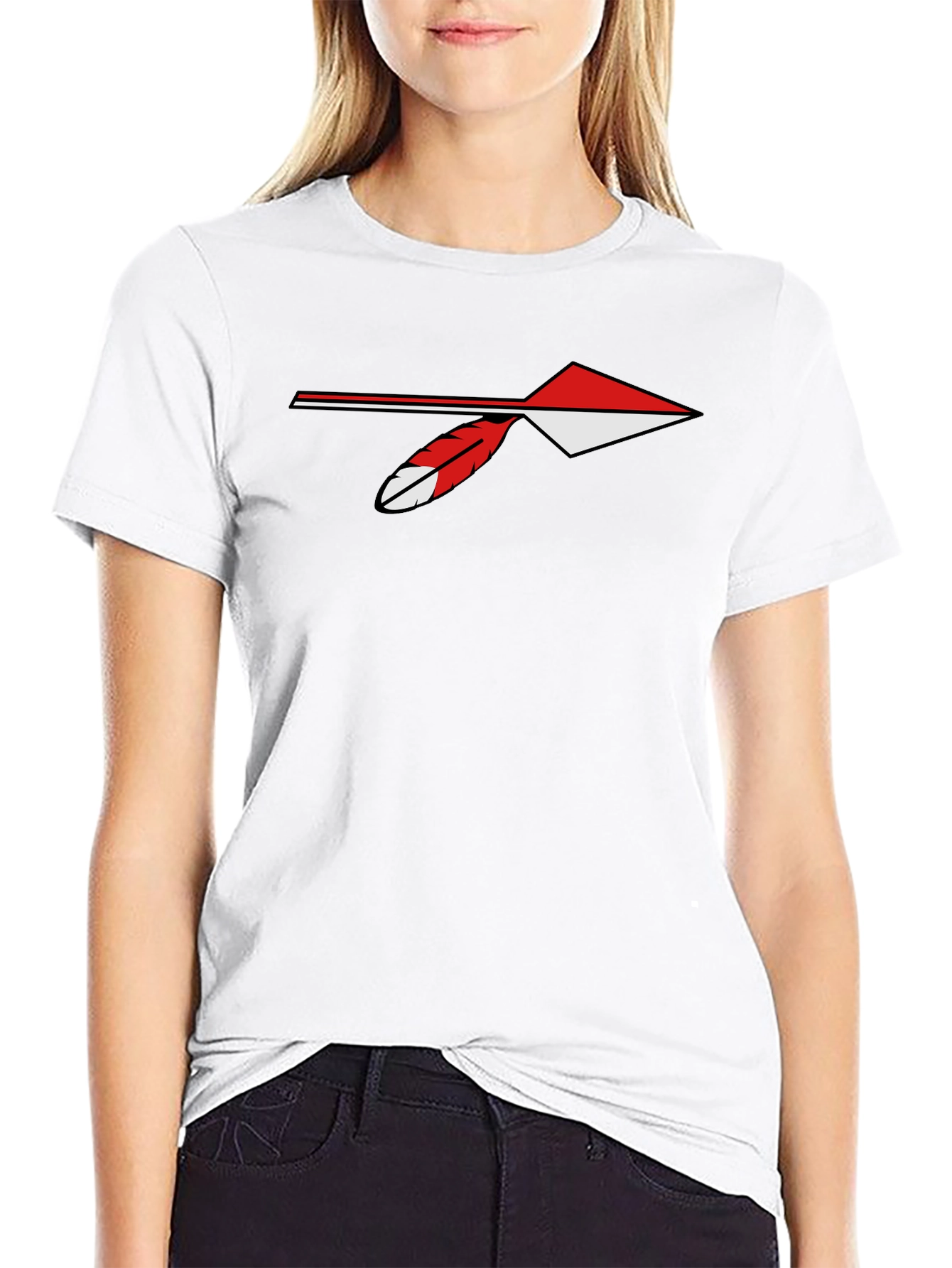 Arrowhead Feather Graphic Tee - Casual Black T-Shirt