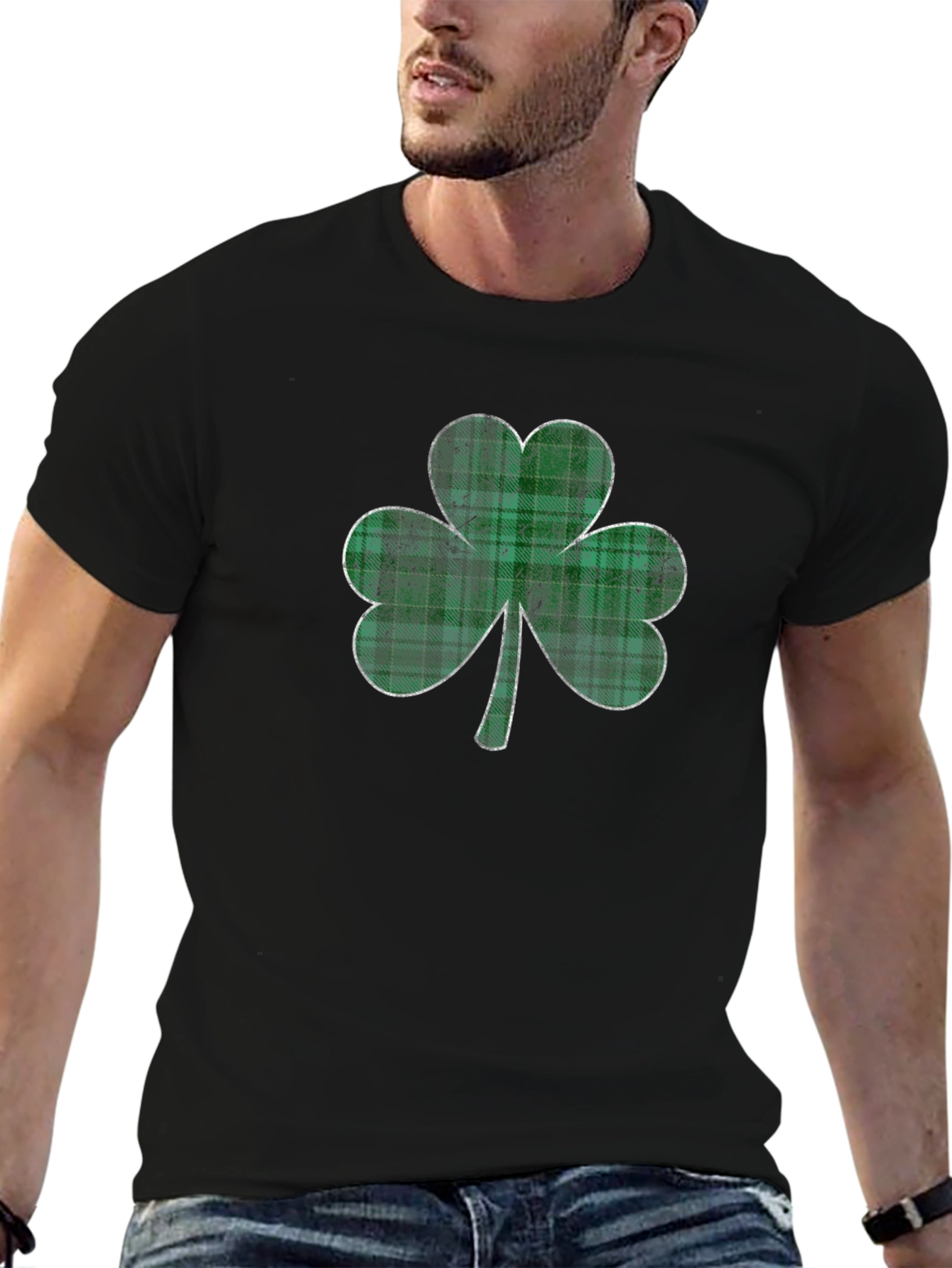 Shamrock Plaid Graphic Tee - St. Patricks Day