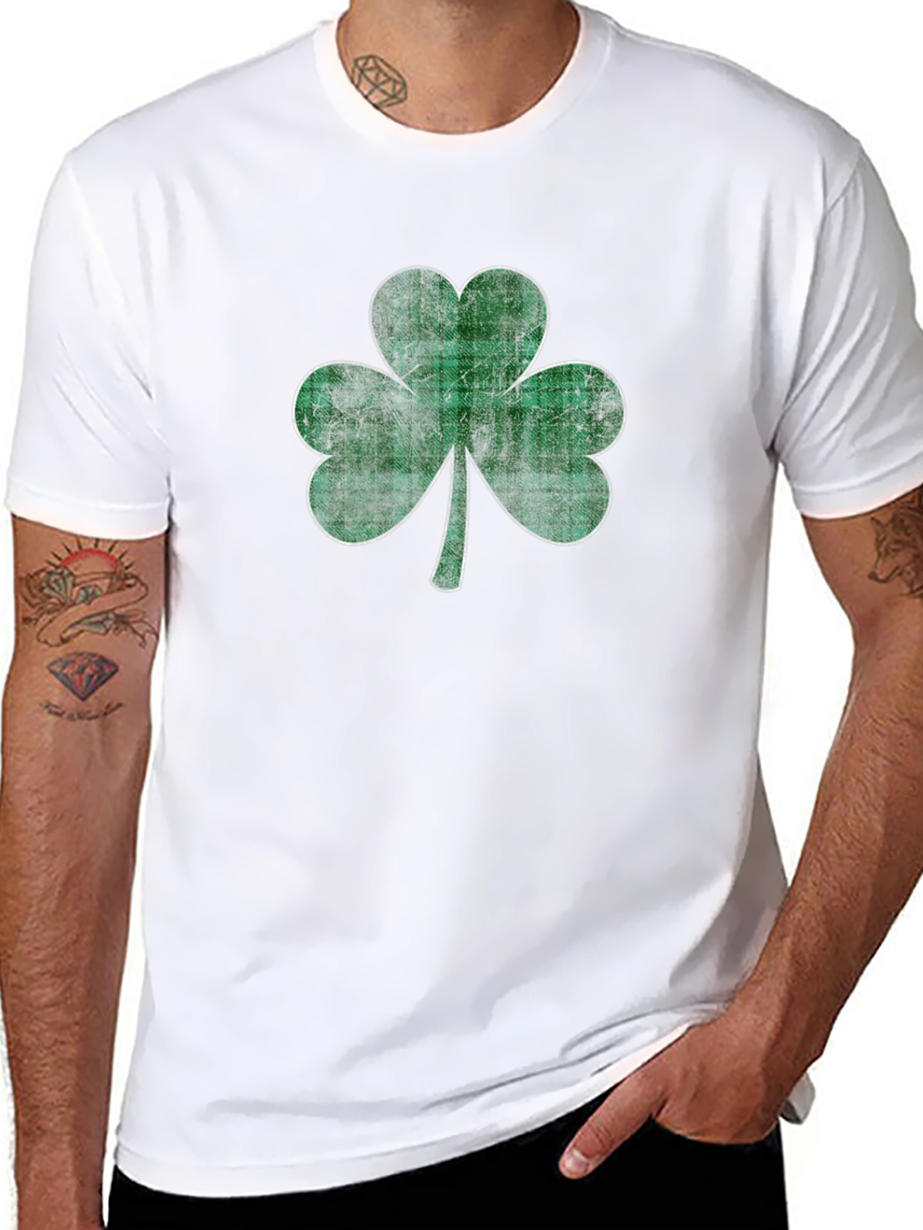 Shamrock Plaid Graphic Tee - St. Patricks Day