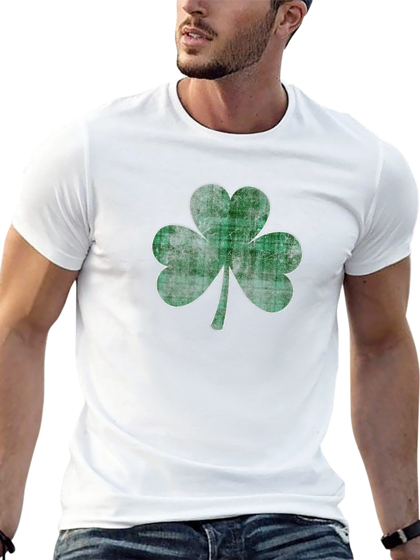 Shamrock Plaid Graphic Tee - St. Patricks Day