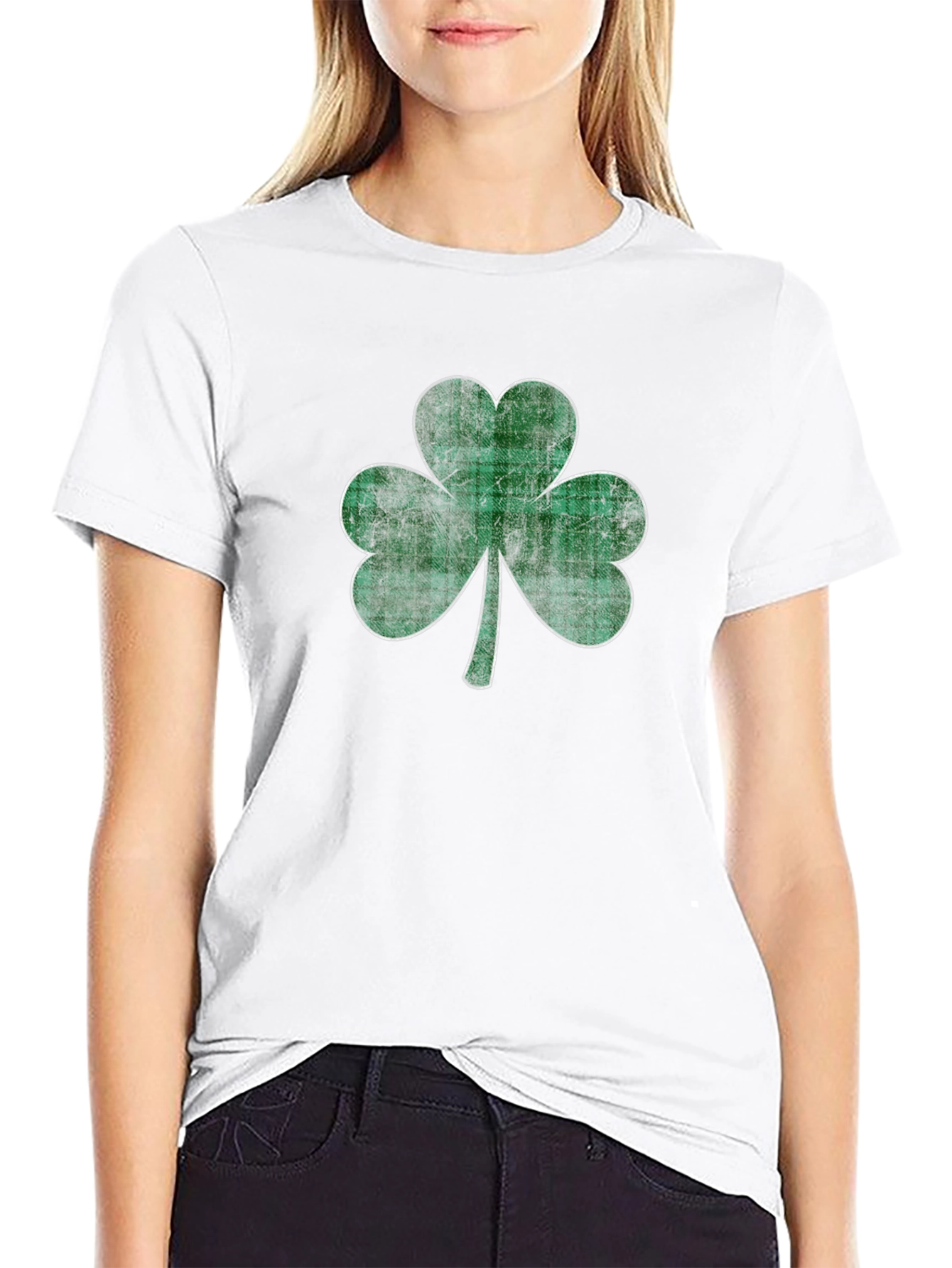 Shamrock Plaid Graphic Tee - St. Patricks Day