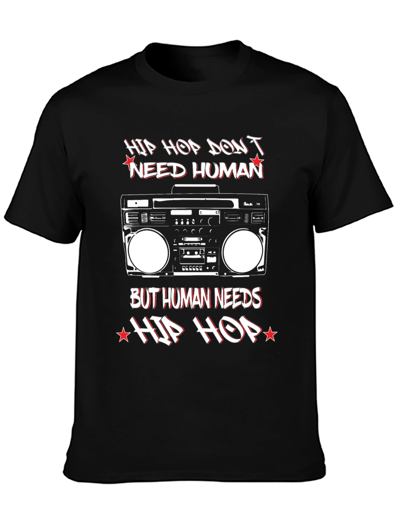 Hip Hop Music T-Shirt Retro Boombox Graphic Tee