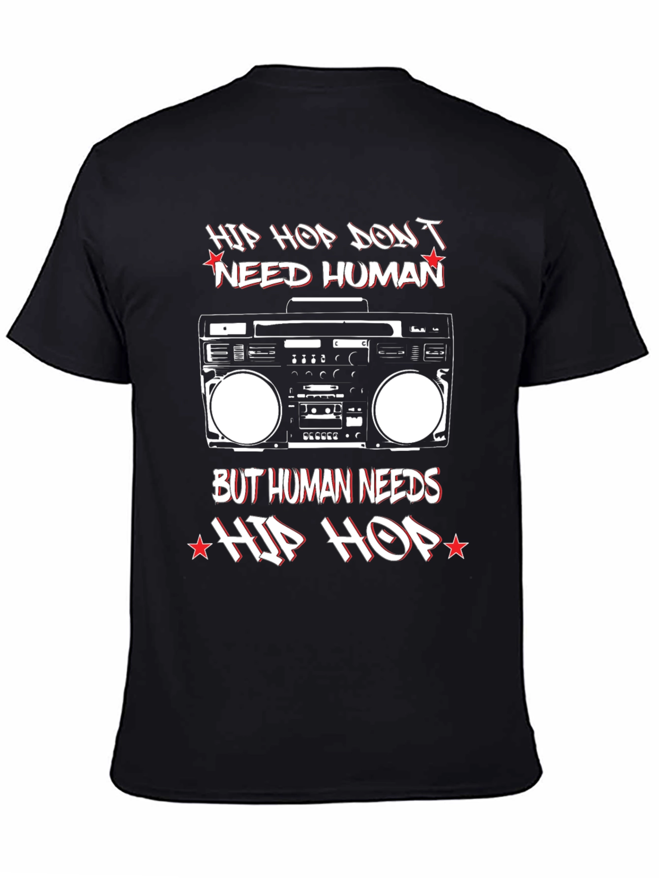 Hip Hop Music T-Shirt Retro Boombox Graphic Tee