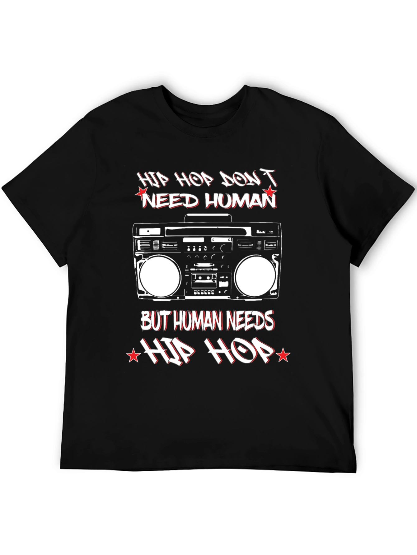 Hip Hop Music T-Shirt Retro Boombox Graphic Tee