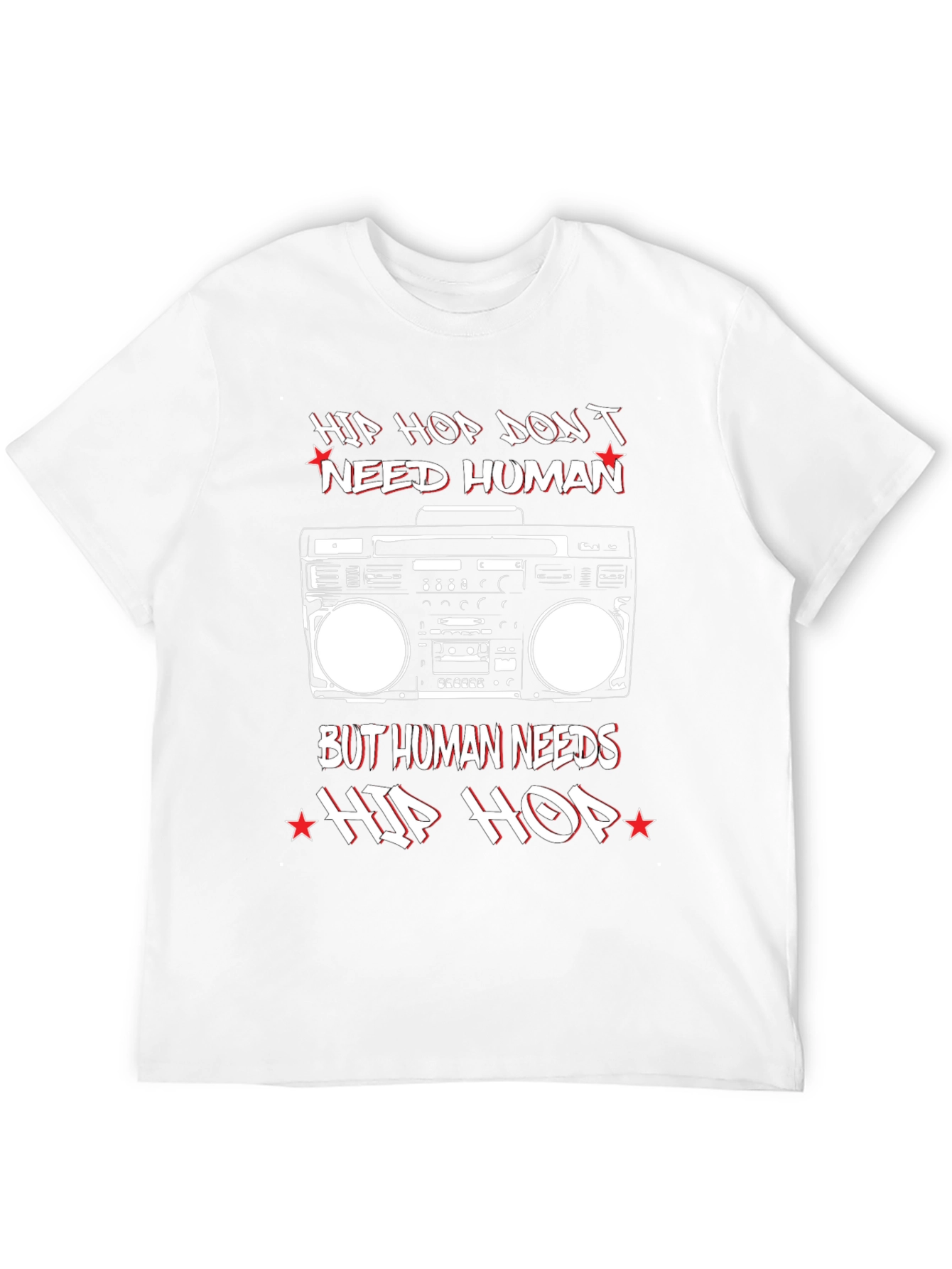 Hip Hop Music T-Shirt Retro Boombox Graphic Tee