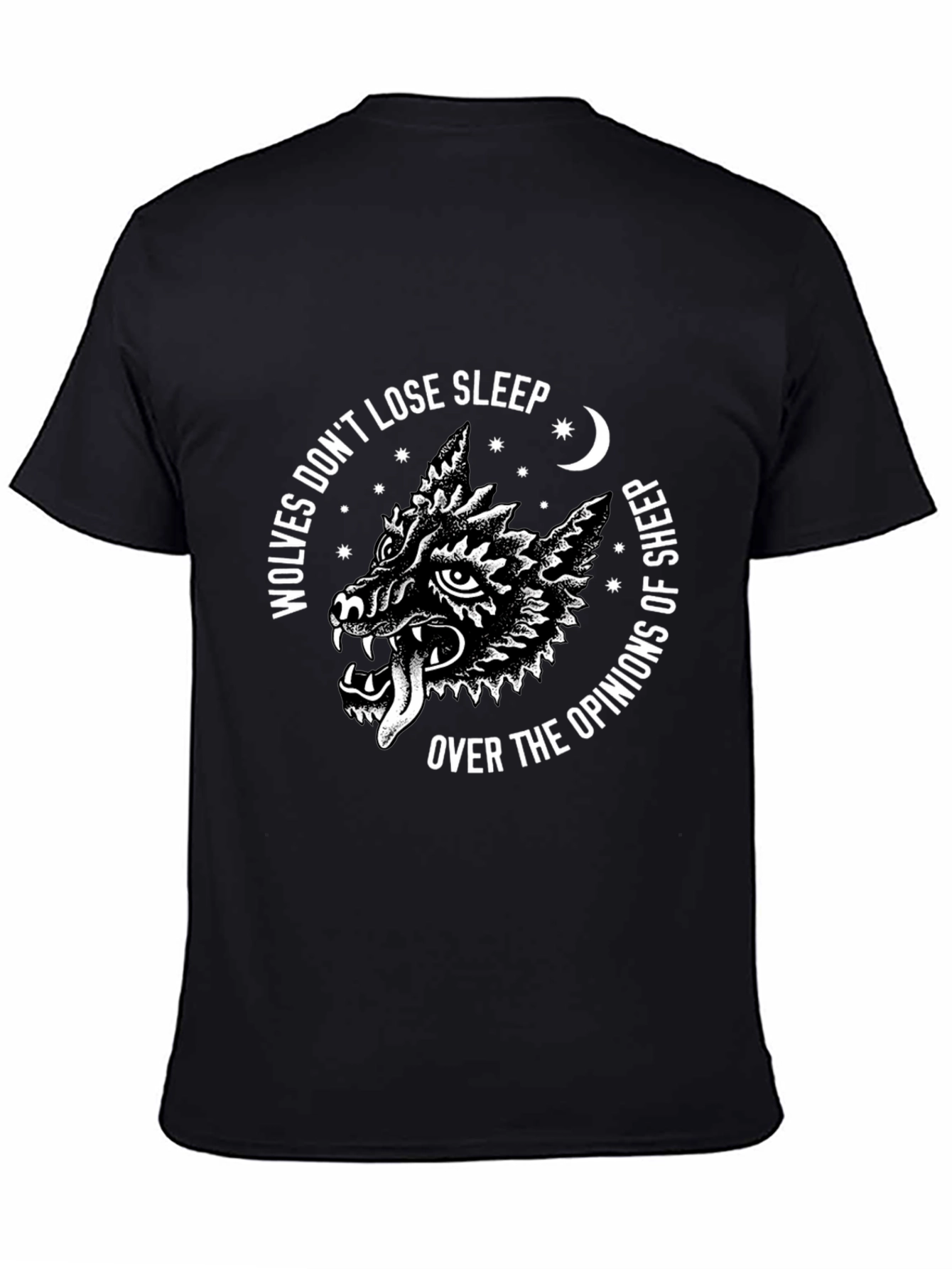 Wolf Opinion Graphic Tee - Black Cotton T-Shirt