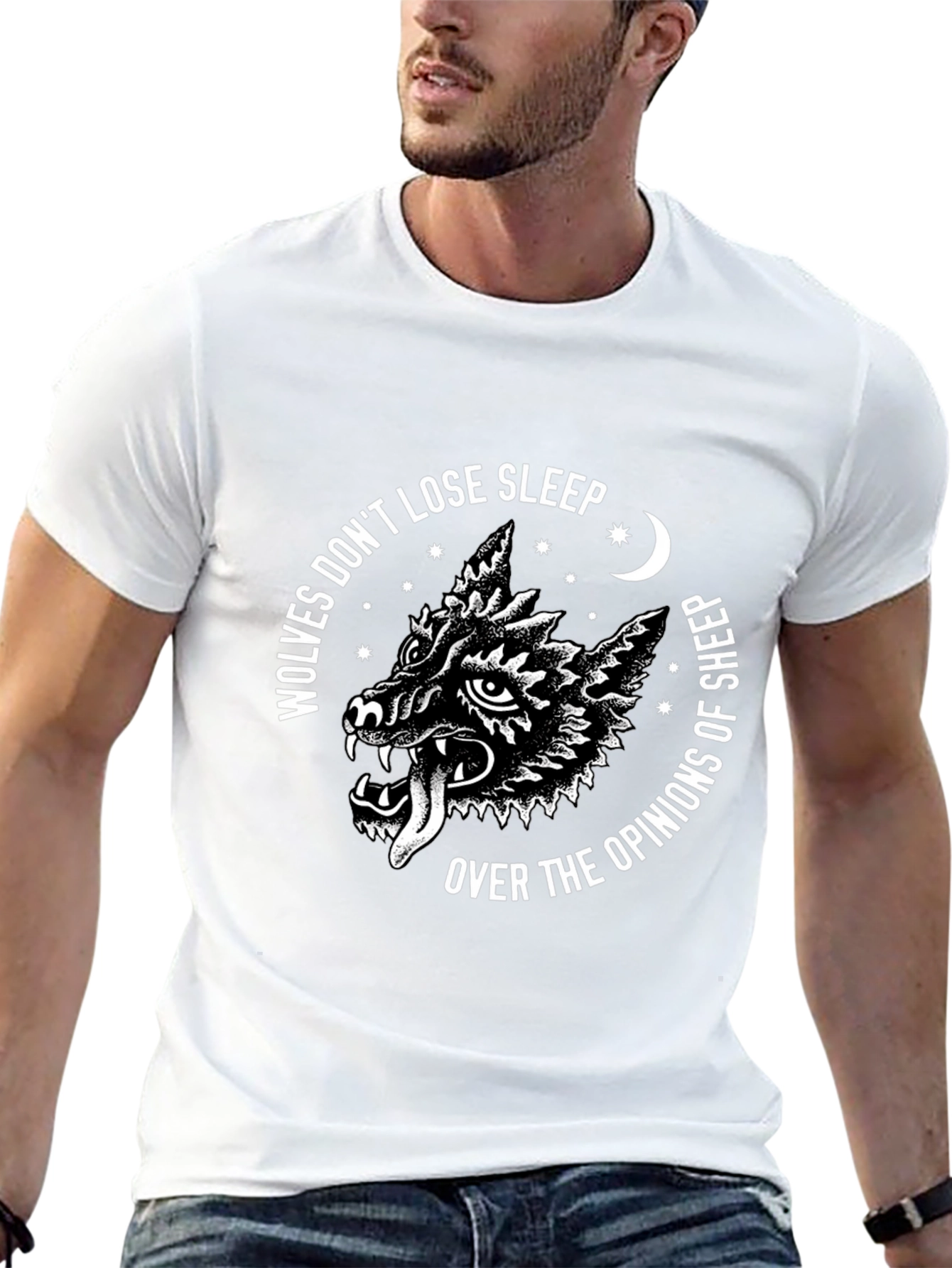 Wolf Opinion Graphic Tee - Black Cotton T-Shirt