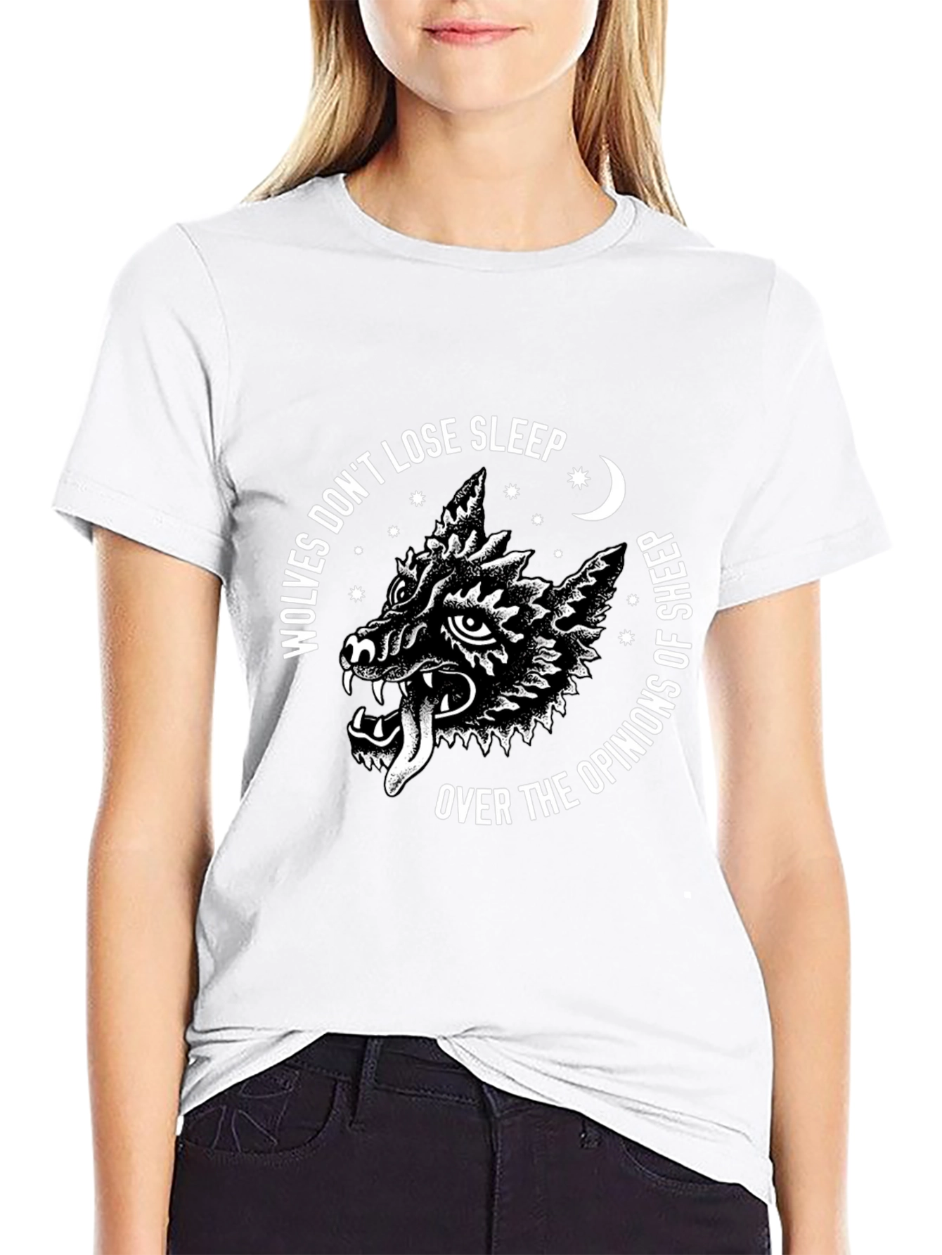 Wolf Opinion Graphic Tee - Black Cotton T-Shirt